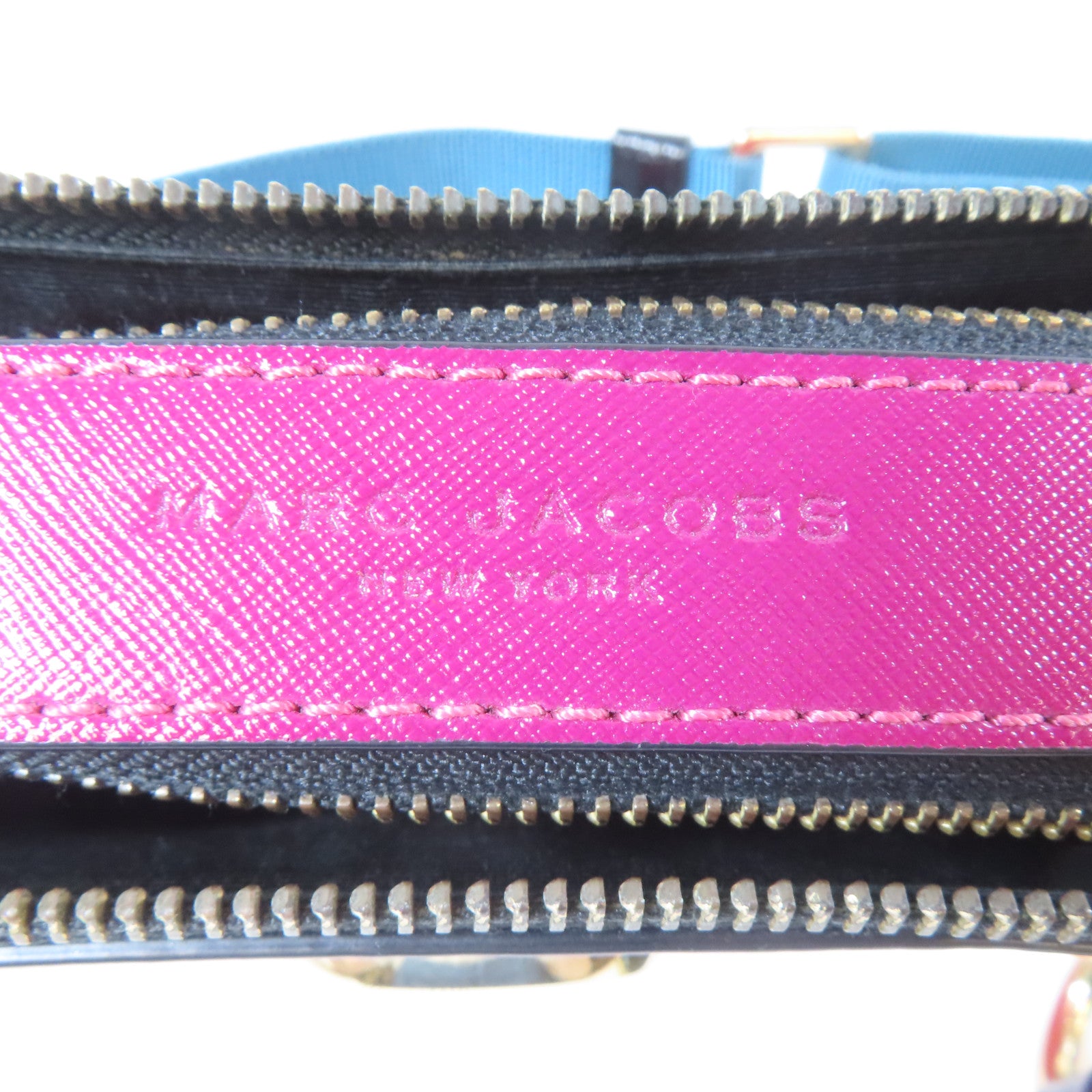 MARC JACOBS 牛皮皮革Shoulder Bag金扣肩背袋紅色/藍色/紫紅色