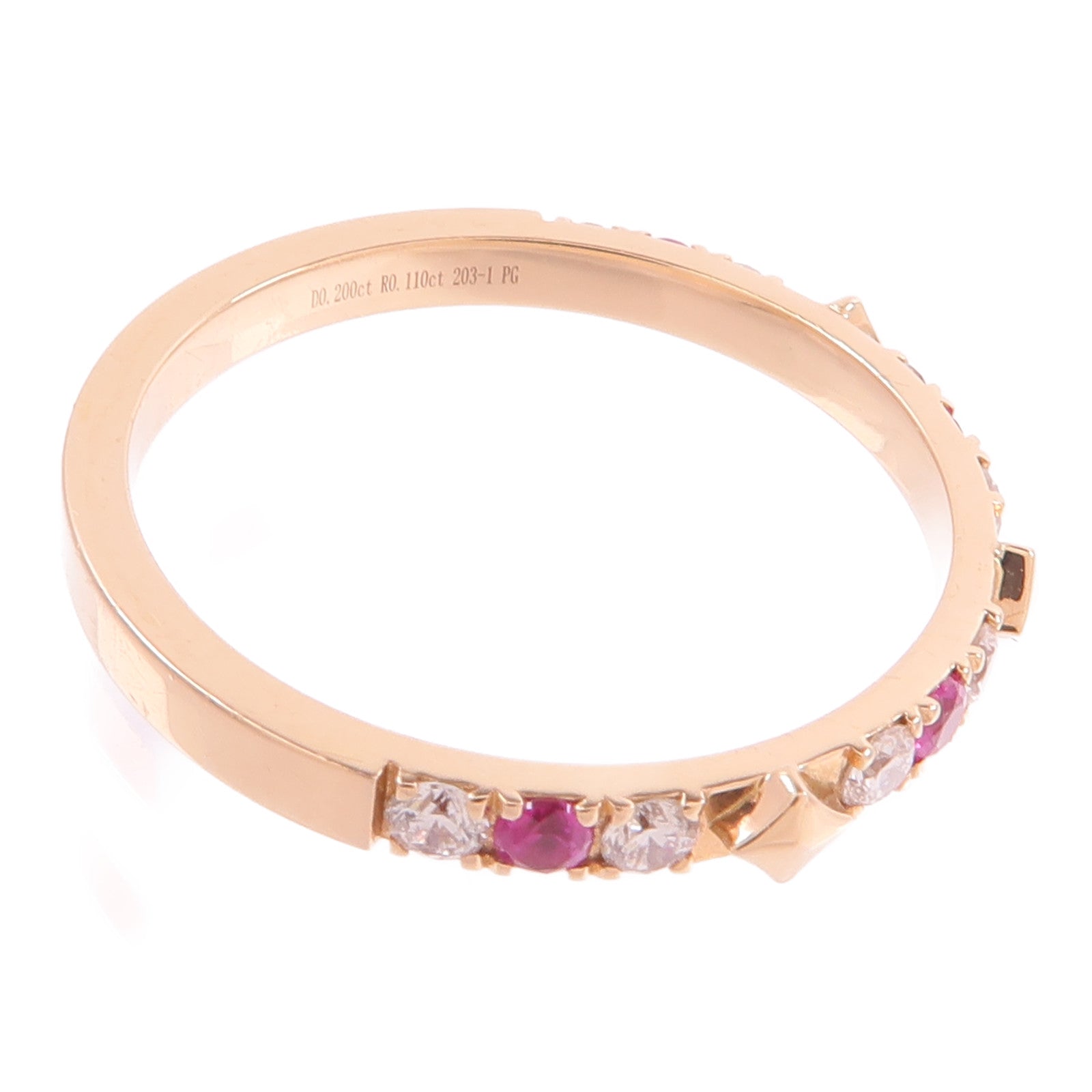 JEWELRY 18K玫瑰金Ruby Ring紅寶石/鑽石戒指