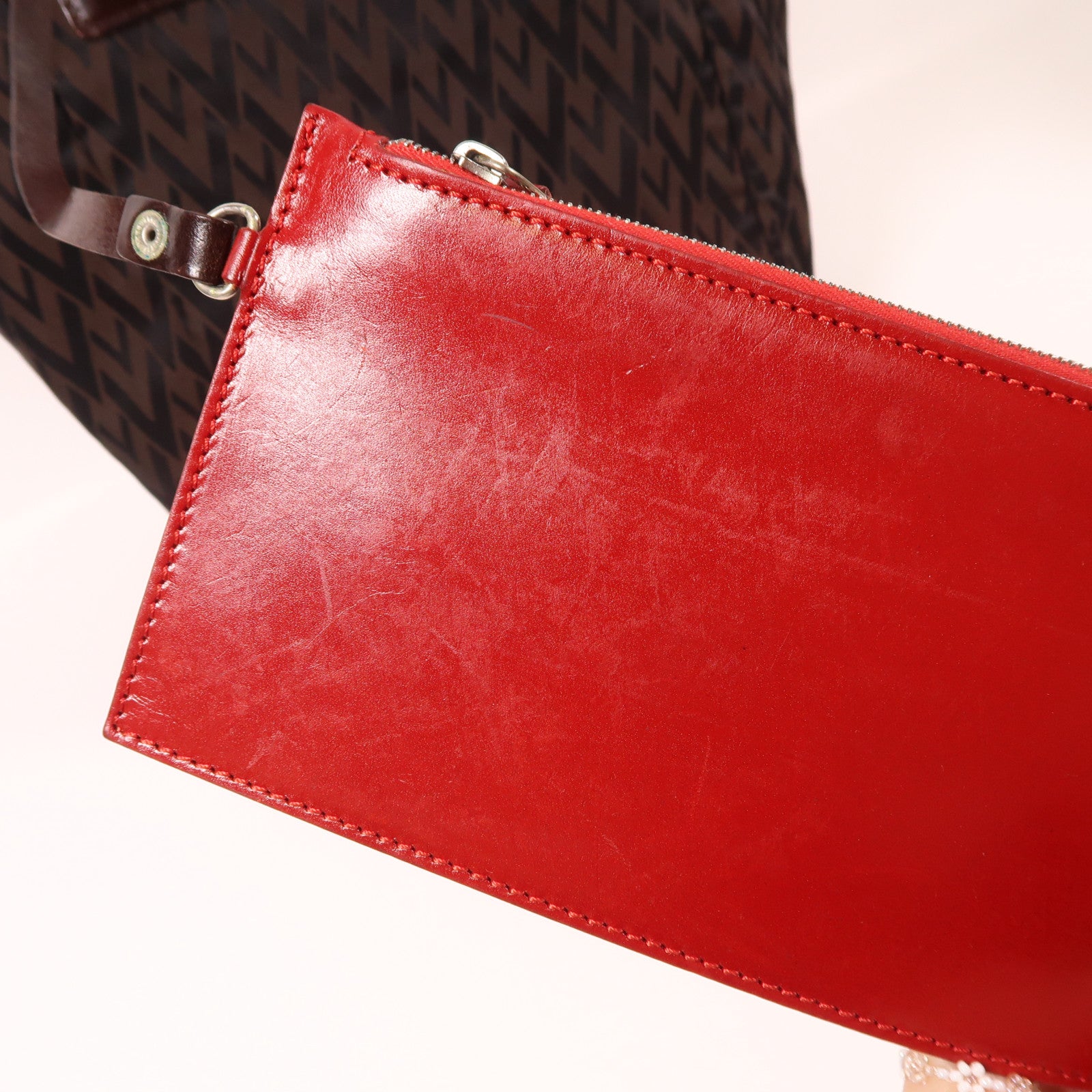 Valentino 帆布/皮革Tote Bag銀扣手挽袋啡色