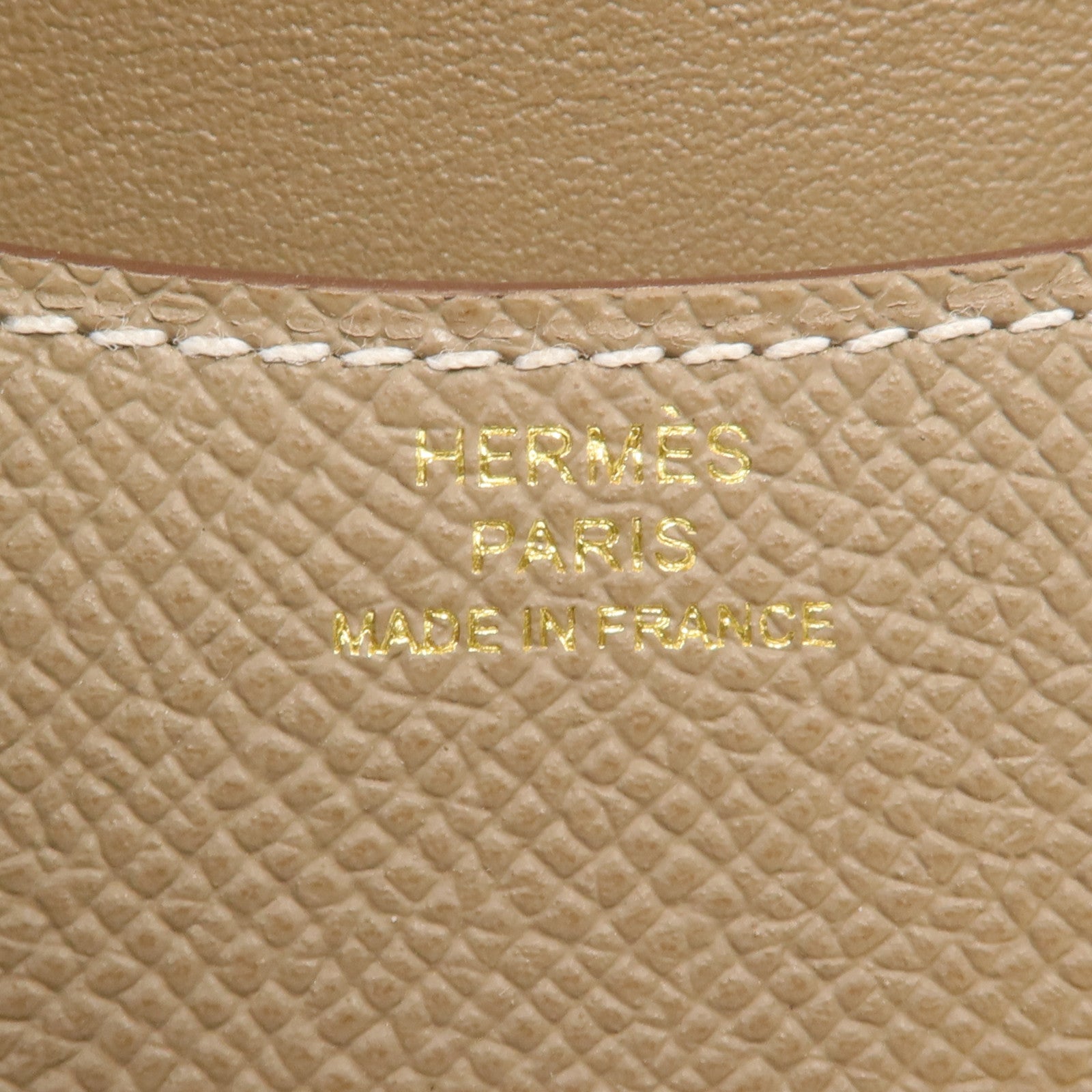 HERMES Epsom皮革Constance Slim金扣錢包Etoupe