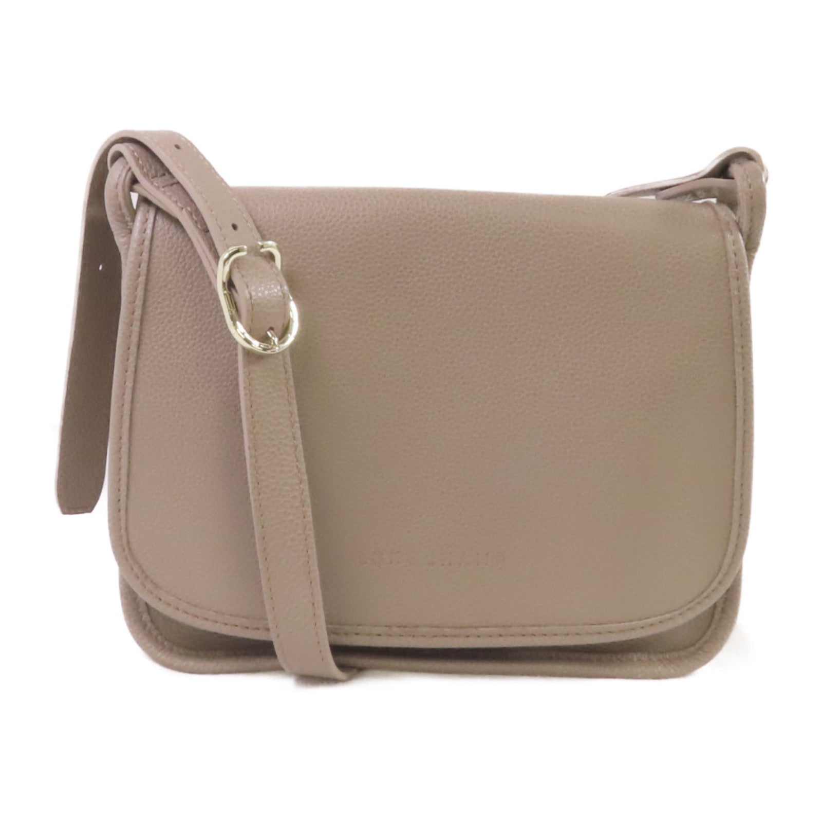 Longchamp 牛皮皮革Shoulder Bag金扣肩背袋灰色