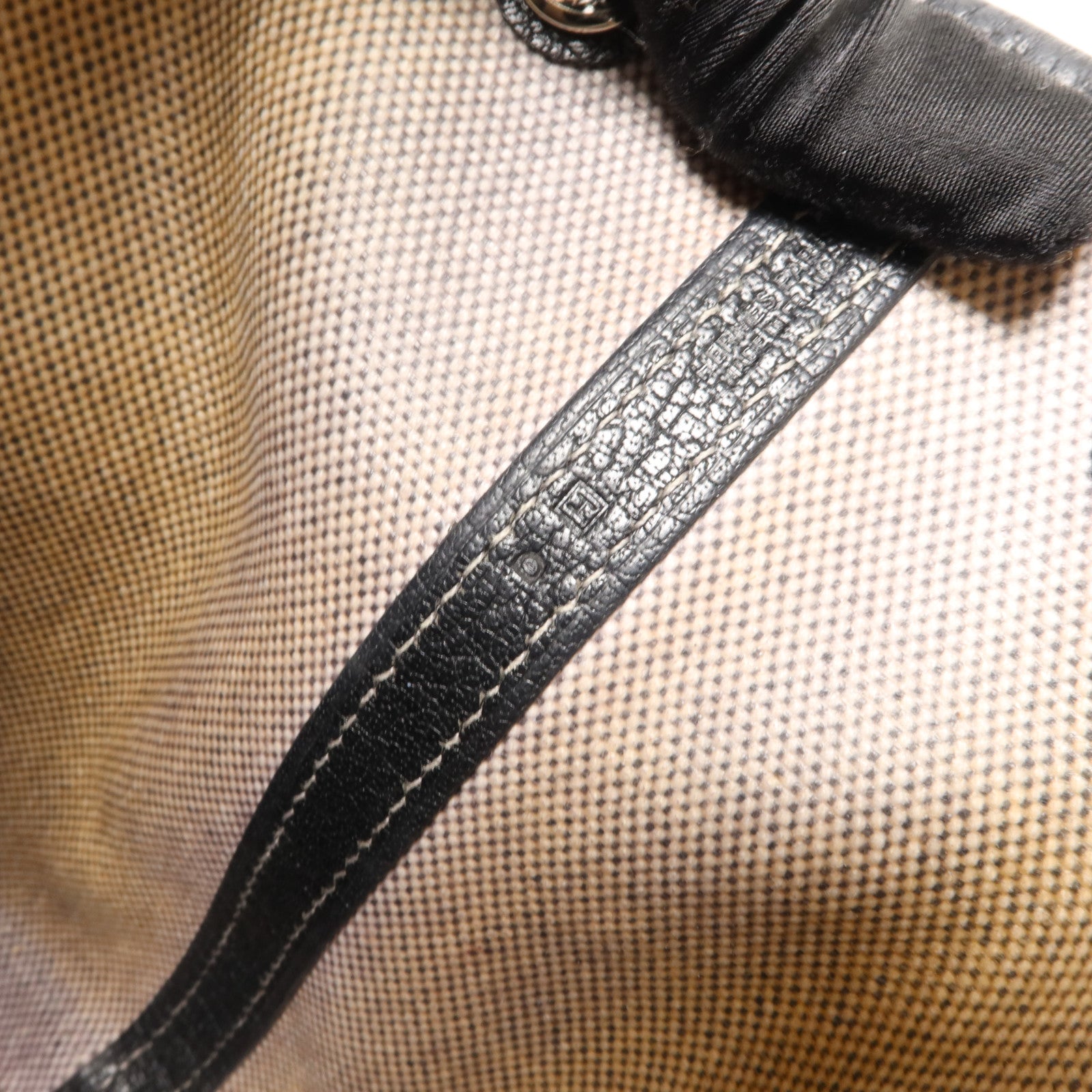 HERMES 帆布/牛皮皮革Garden Party TPM With Strap手挽袋Noir
