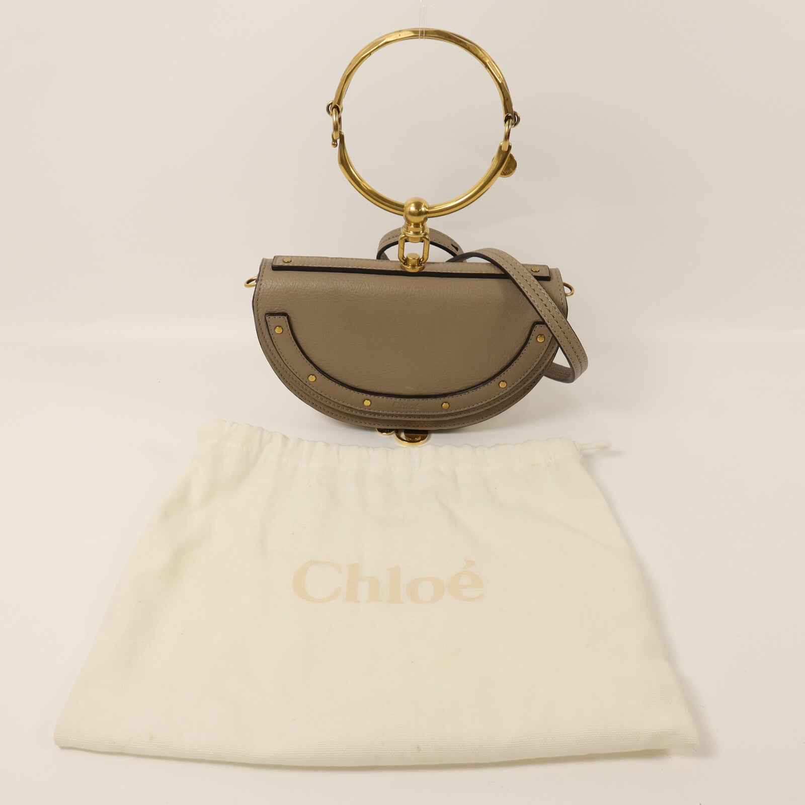 Chloe 牛皮皮革Nile Minaudiere Bracelet Bag金扣手挽肩背兩用袋