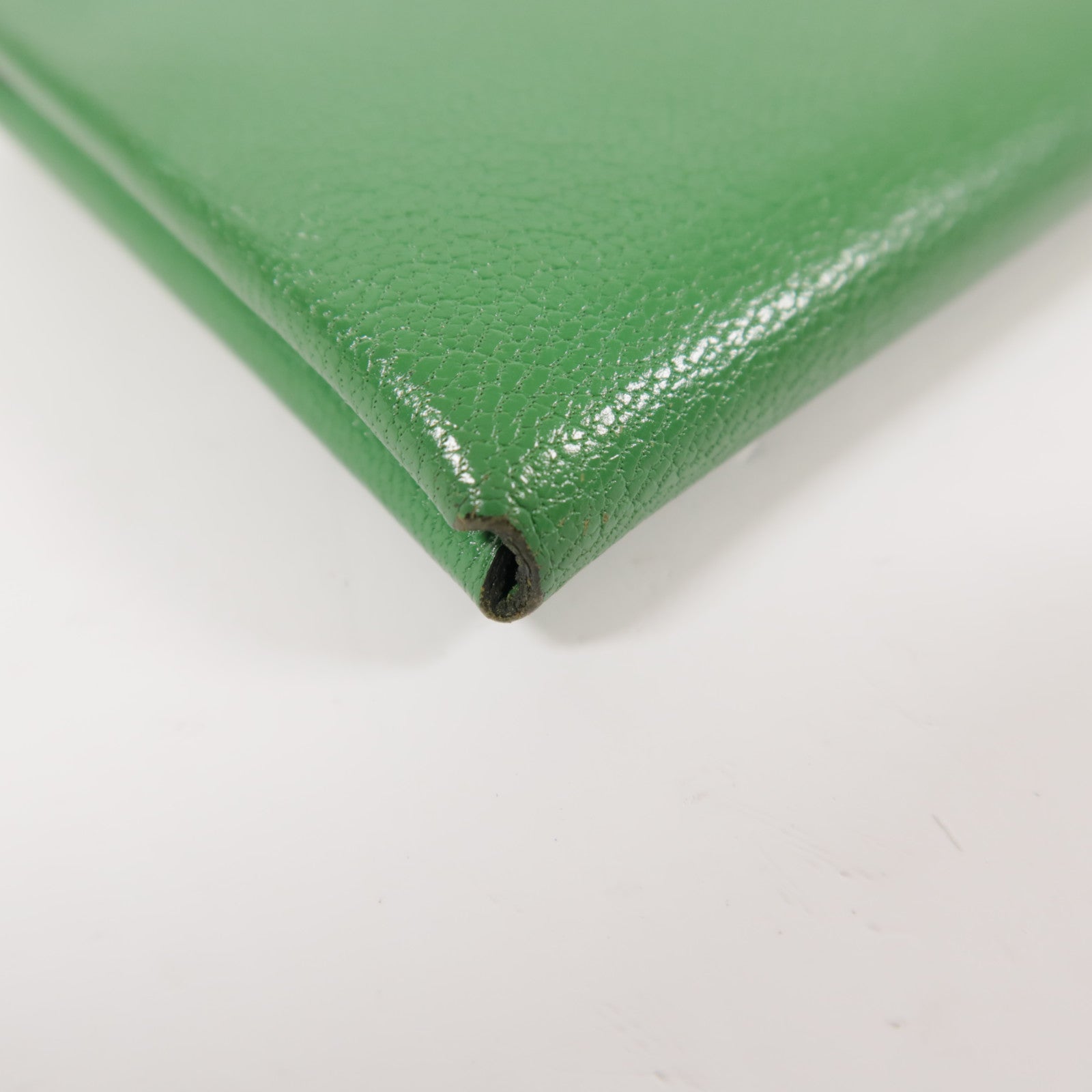 HERMES Chevre皮革Calvi Duo銀扣卡片套