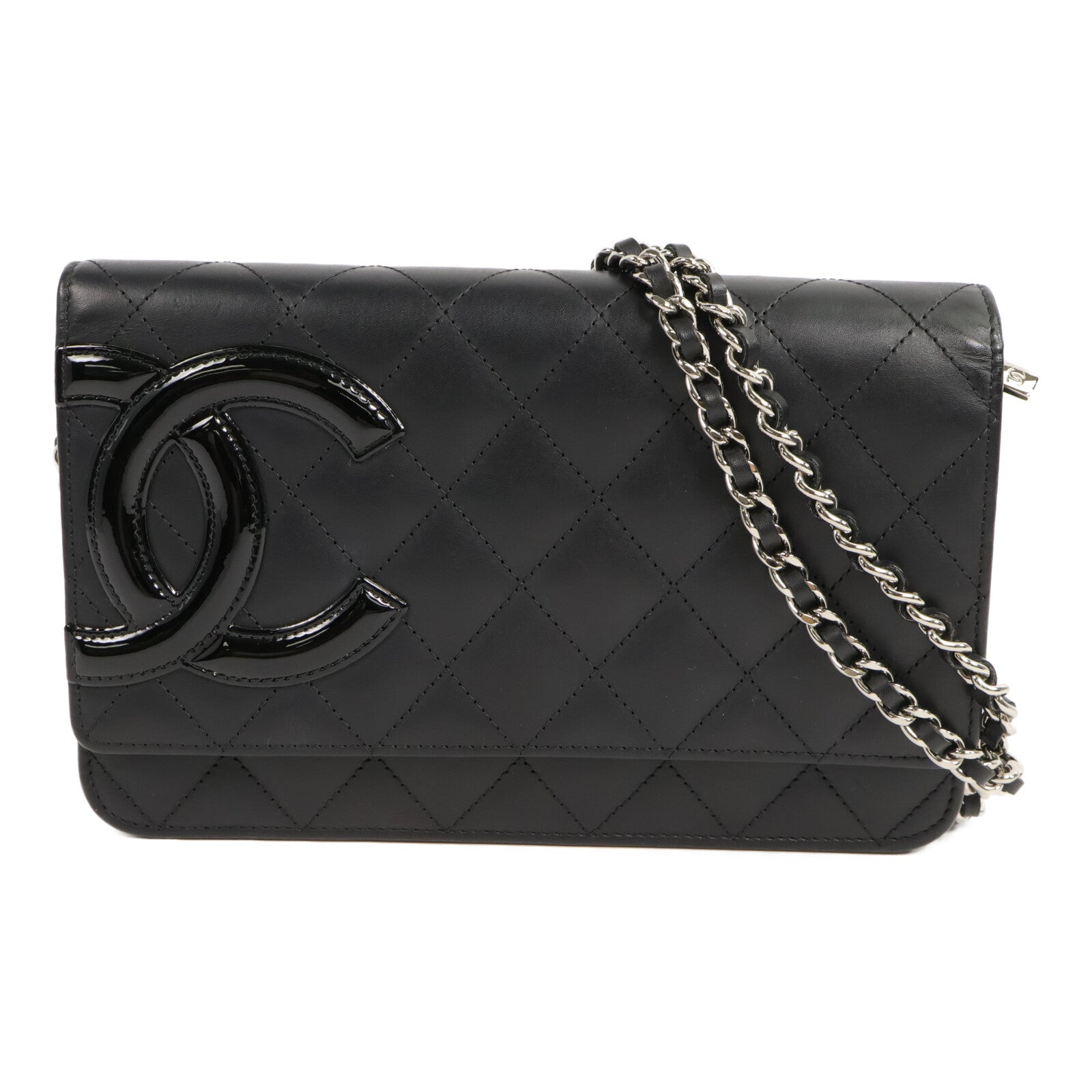 CHANEL 牛皮皮革Cambon Wallet on Chain鏈帶肩背袋