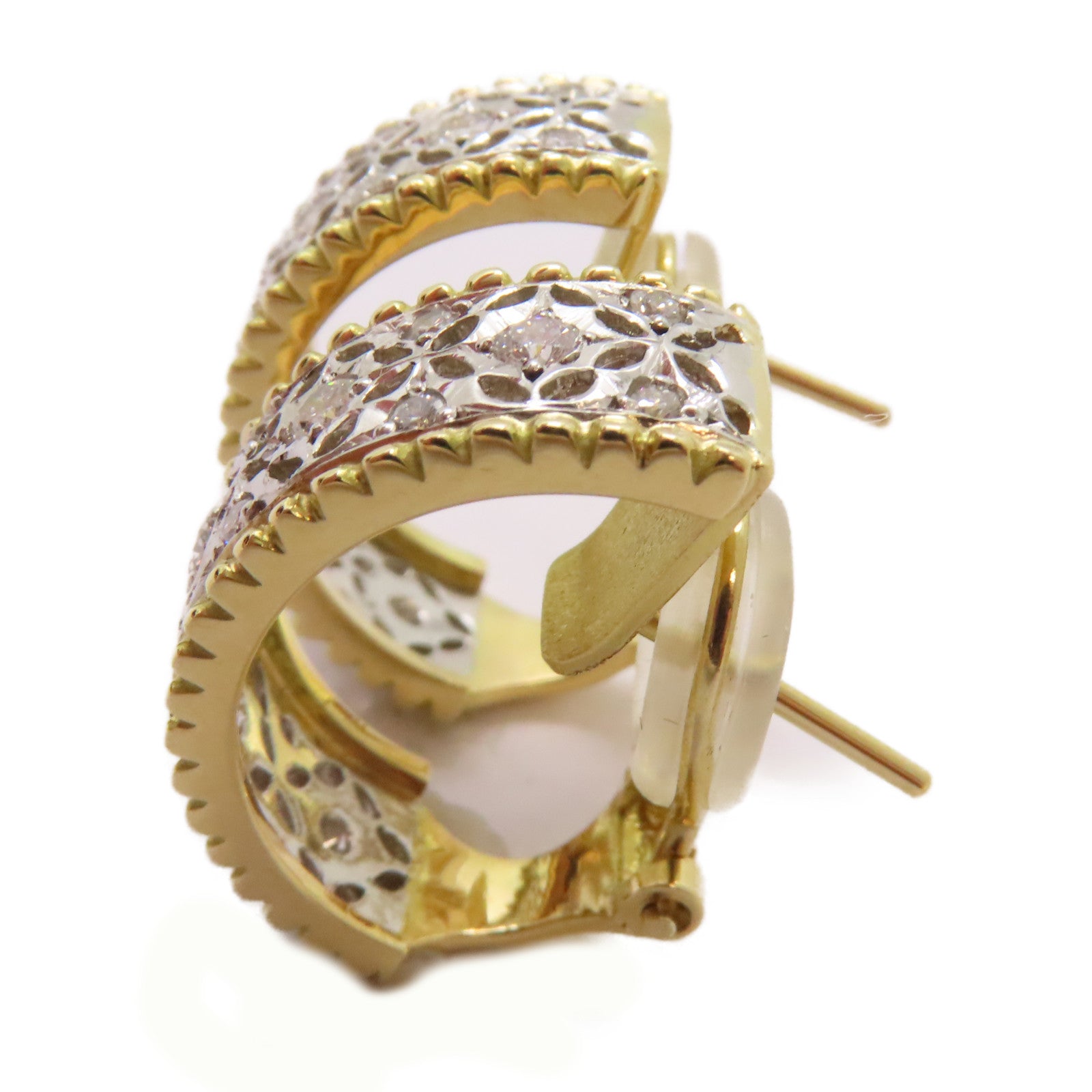 JEWELRY PT900鉑金/18K黃金Diamond Earrings 0.68ct鑽石耳環