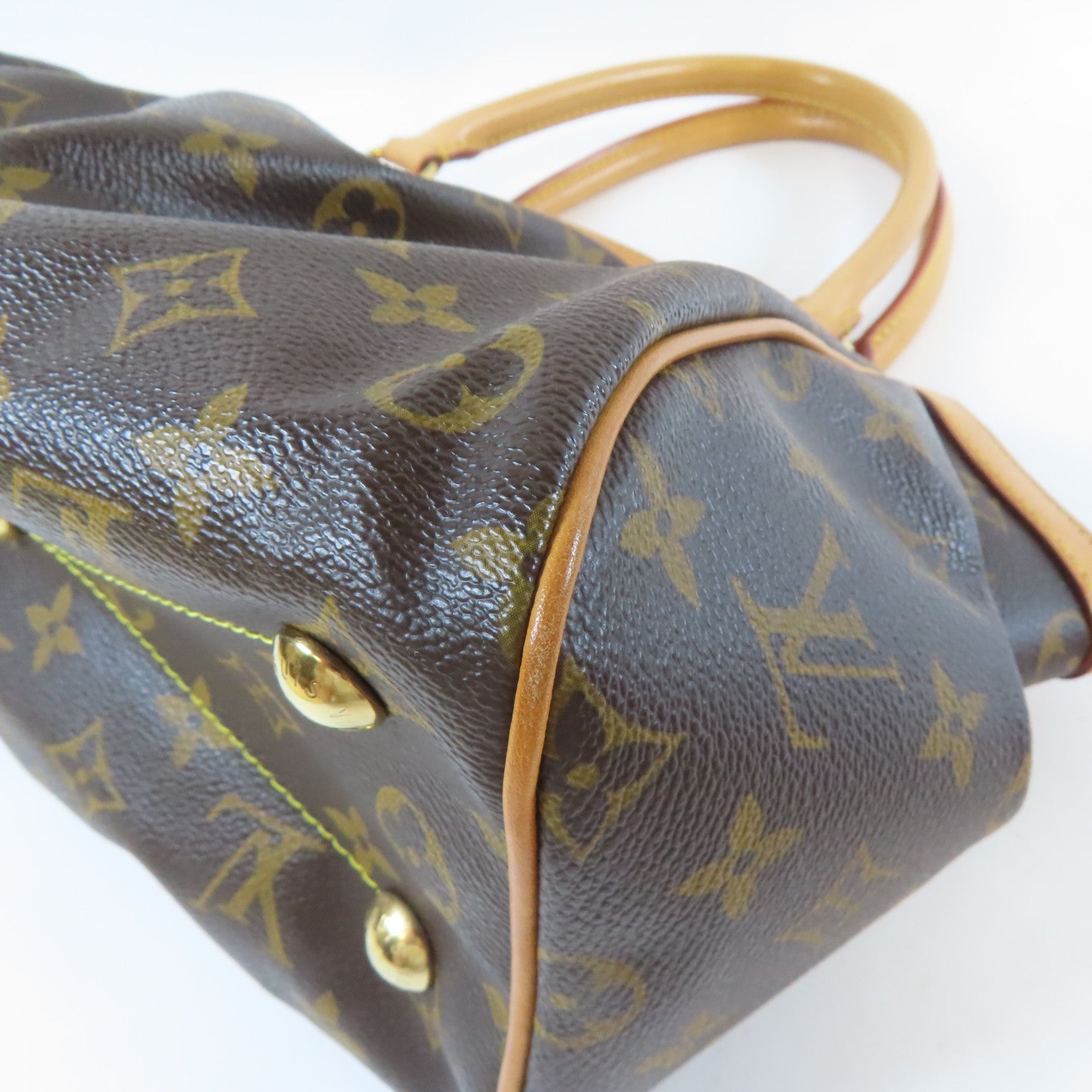 LOUIS VUITTON Monogram Tivoli PM金扣手挽袋啡色