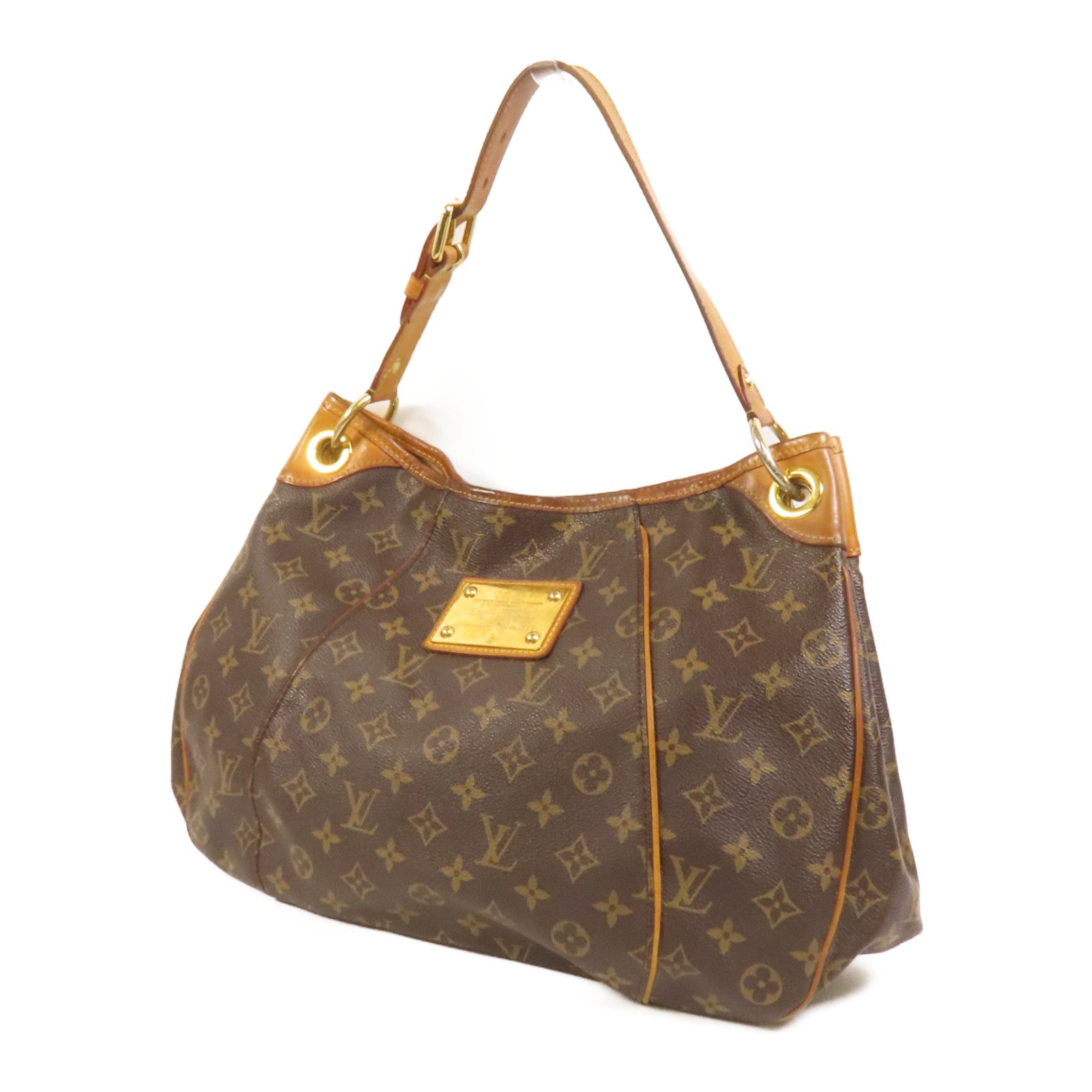 LOUIS VUITTON Monogram Galliera PM金扣肩背袋棕色