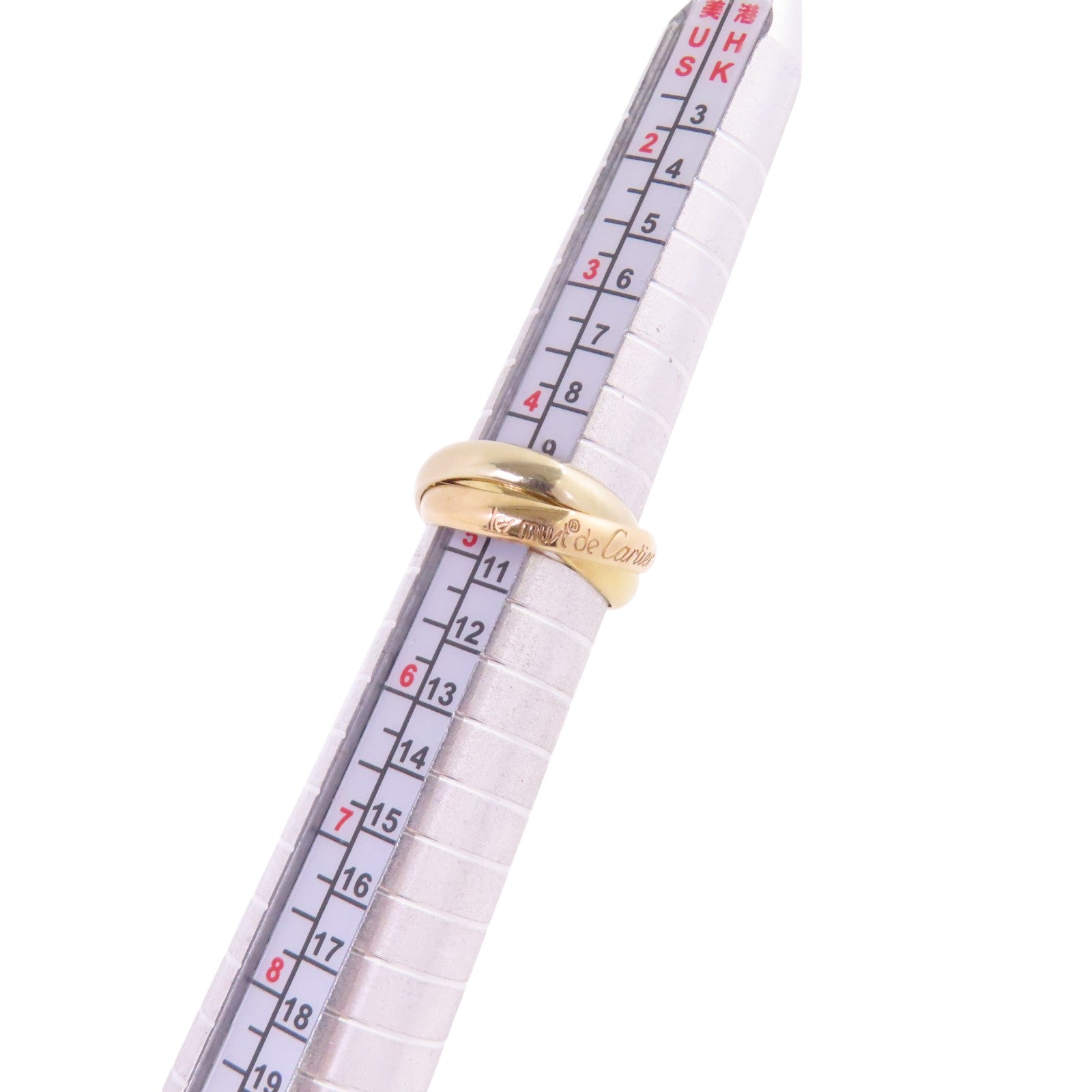 CARTIER 18K黃金/白金/玫瑰金Trinity Ring戒指Cartier#49/US#4.5