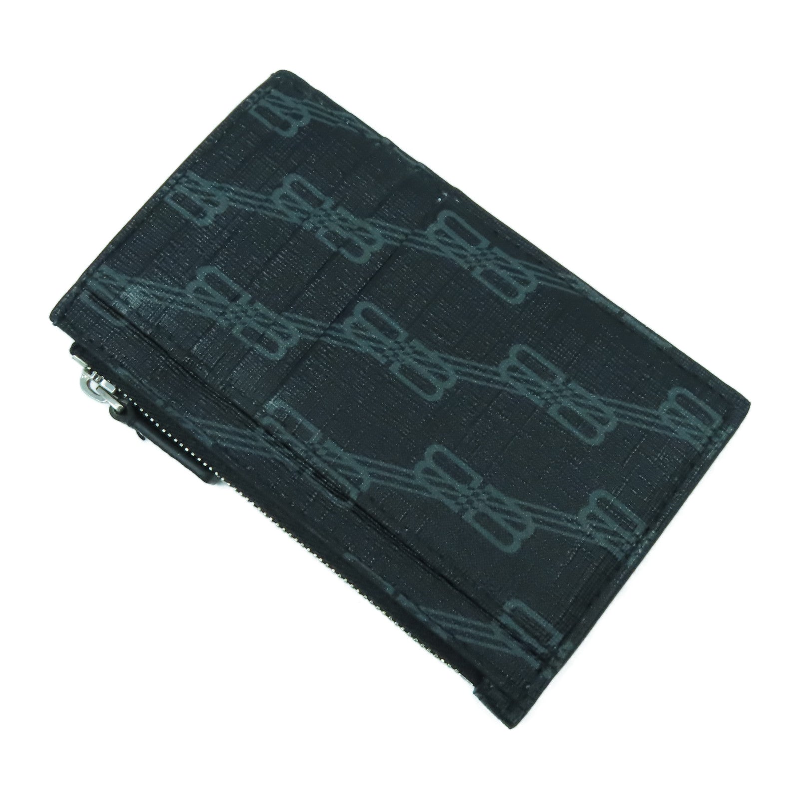 BALENCIAGA 【激減優惠】塗層帆布Card Case銀扣卡片套黑色