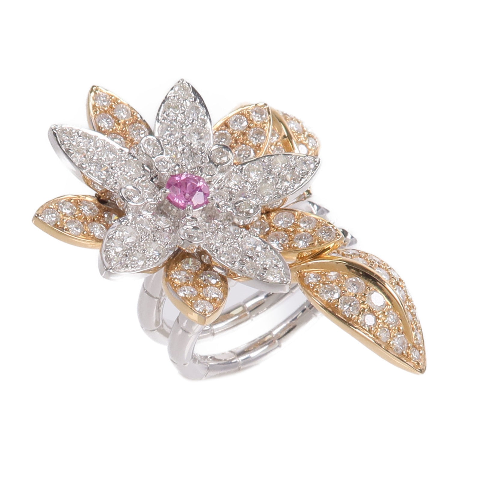 JEWELRY 18K玫瑰金/白金Pink Sapphire Diamond Ring粉紅色藍寶石/鑽石戒指