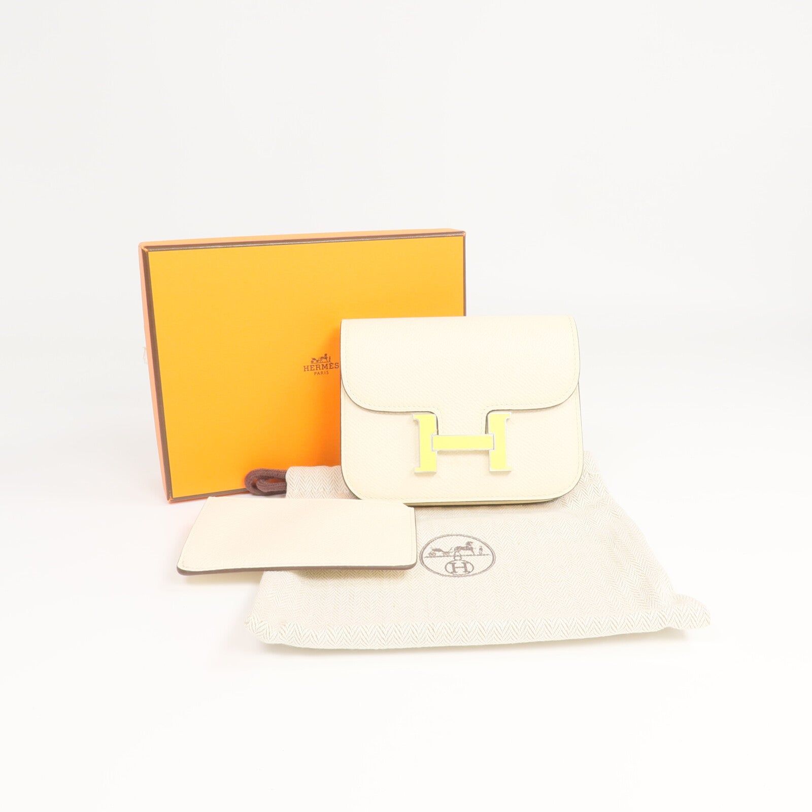 HERMES Epsom皮革Constance Slim Wallet錢包Nata