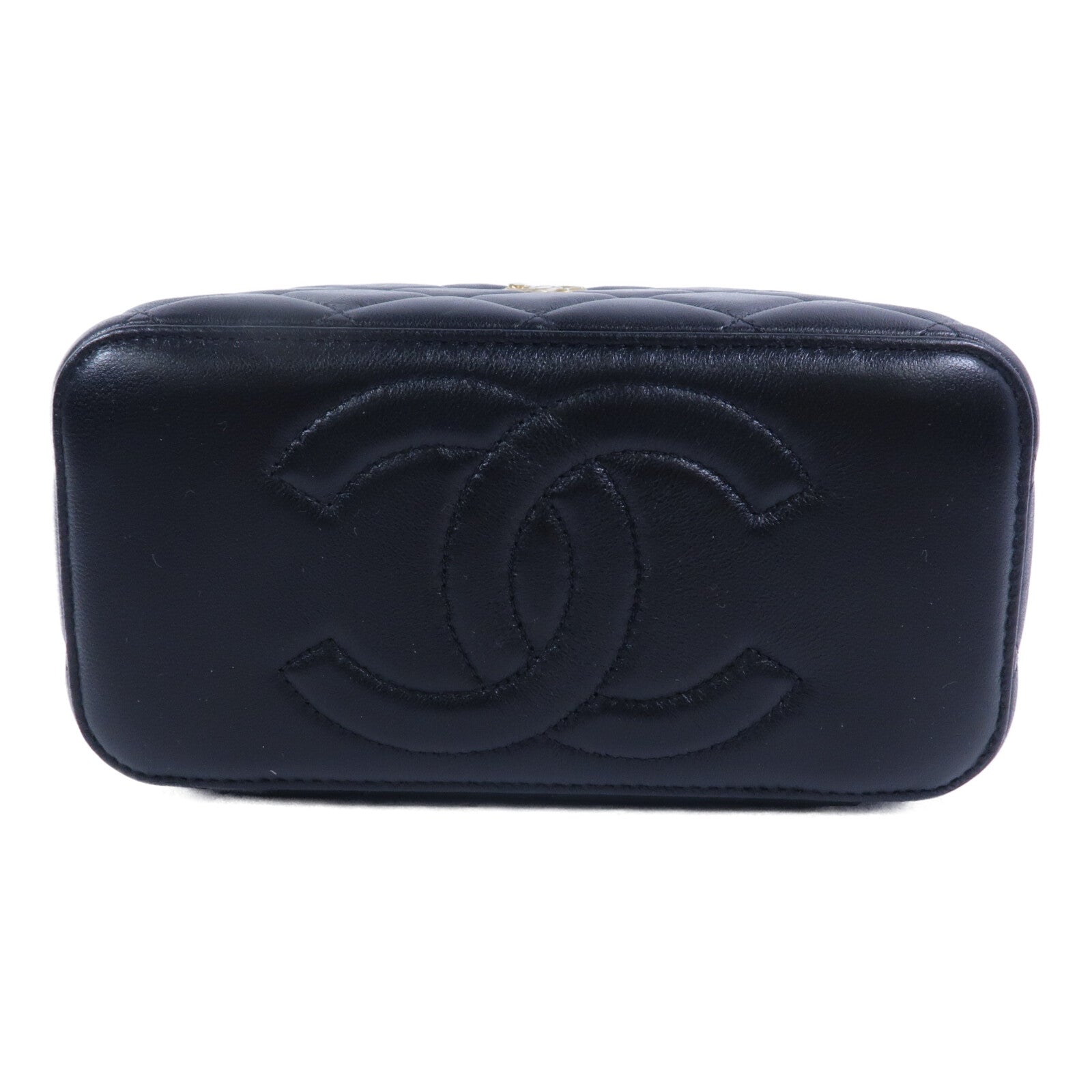 CHANEL 羊皮皮革Vanity Case With Gold Ball鏈帶手挽肩背兩用袋