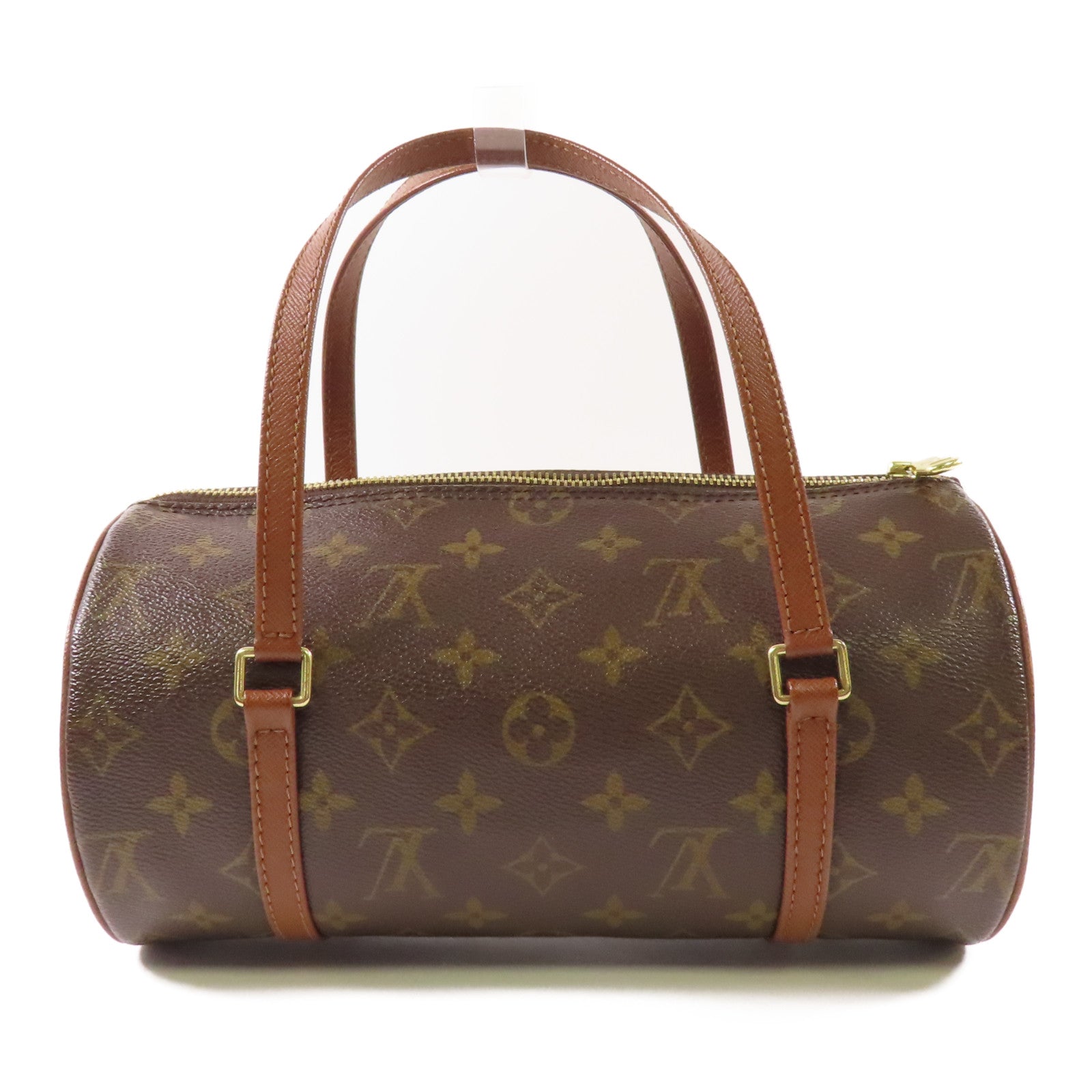 LOUIS VUITTON Monogram Papillon金扣手挽袋棕色