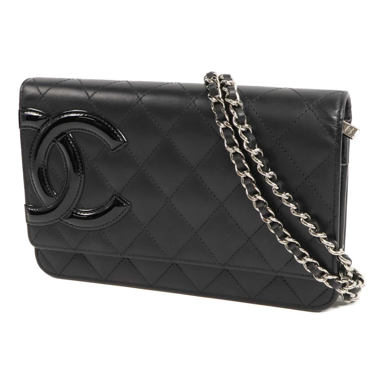 CHANEL 牛皮皮革Cambon Wallet on Chain鏈帶肩背袋