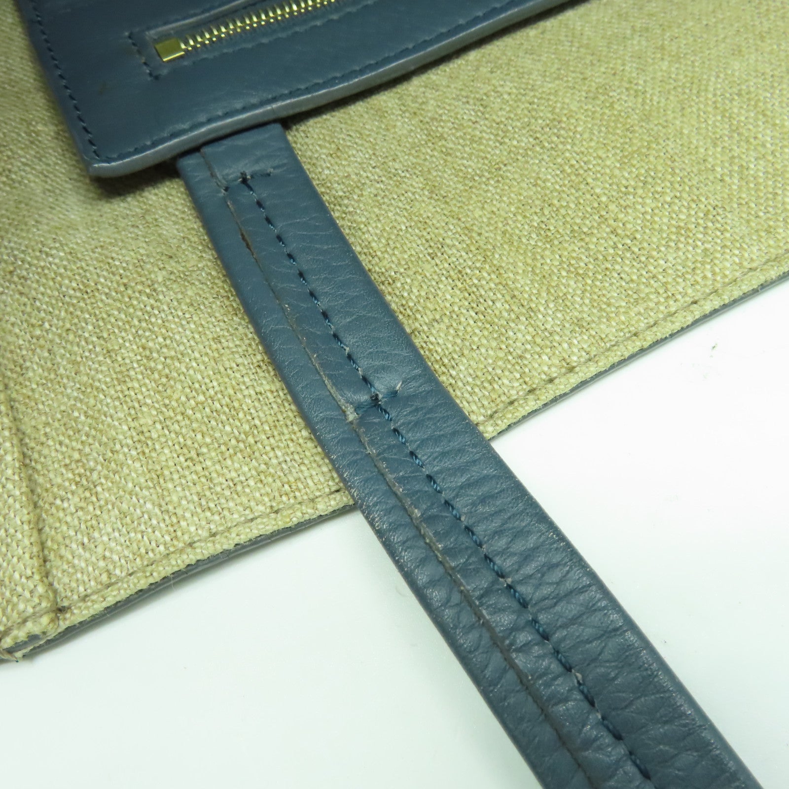 CELINE 【激減優惠】牛皮皮革Tote Bag金扣手挽肩背兩用袋灰藍色