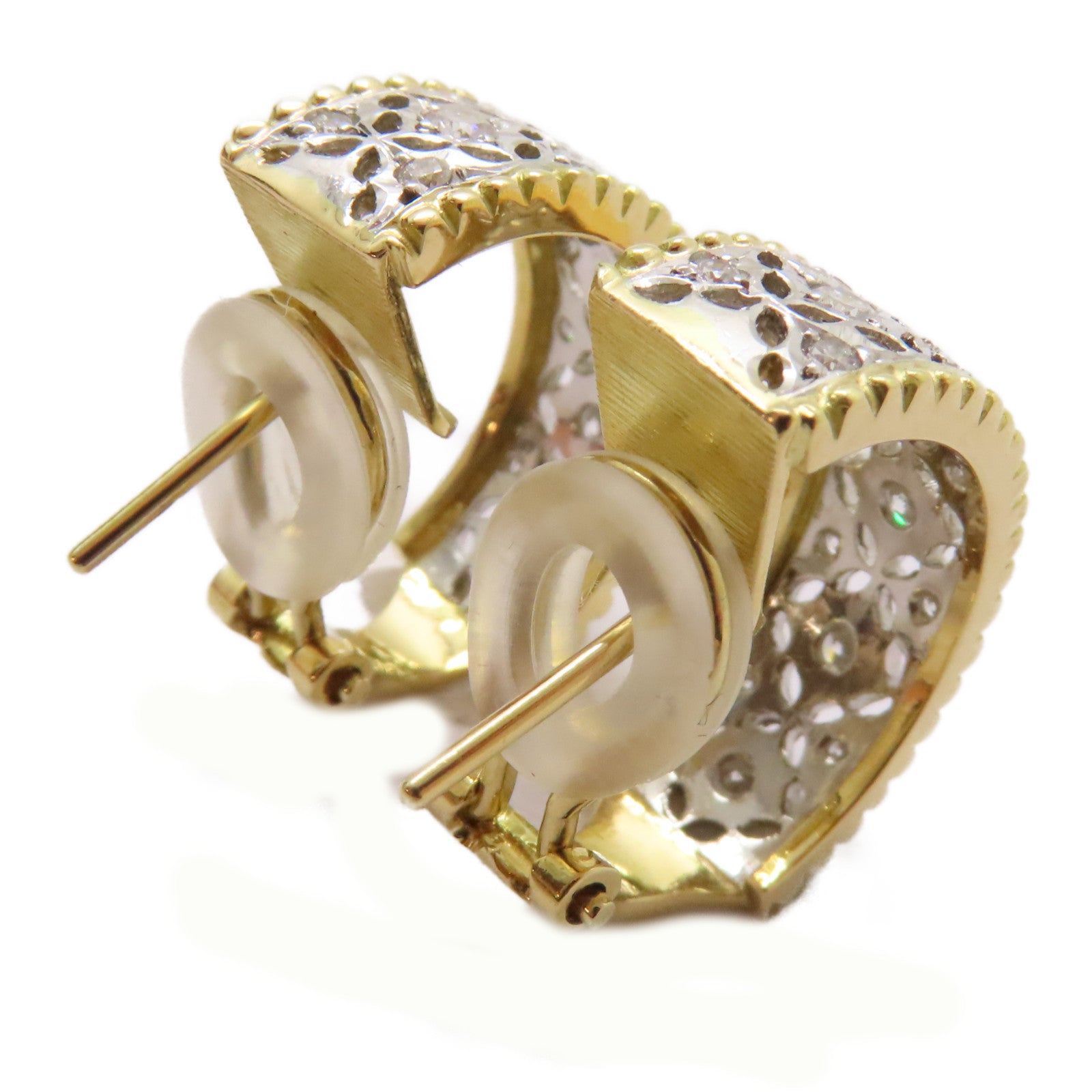 JEWELRY PT900鉑金/18K黃金Diamond Earrings 0.68ct鑽石耳環