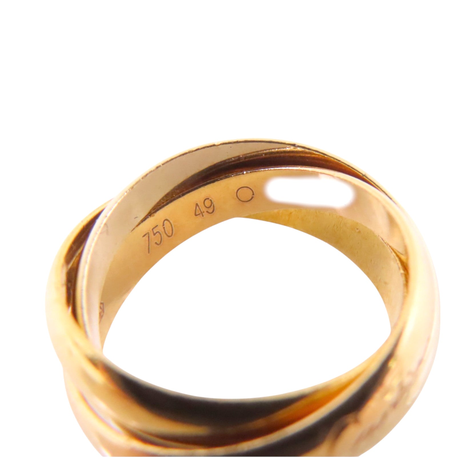 CARTIER 18K黃金/白金/玫瑰金Trinity Ring戒指Cartier#49/US#4.5