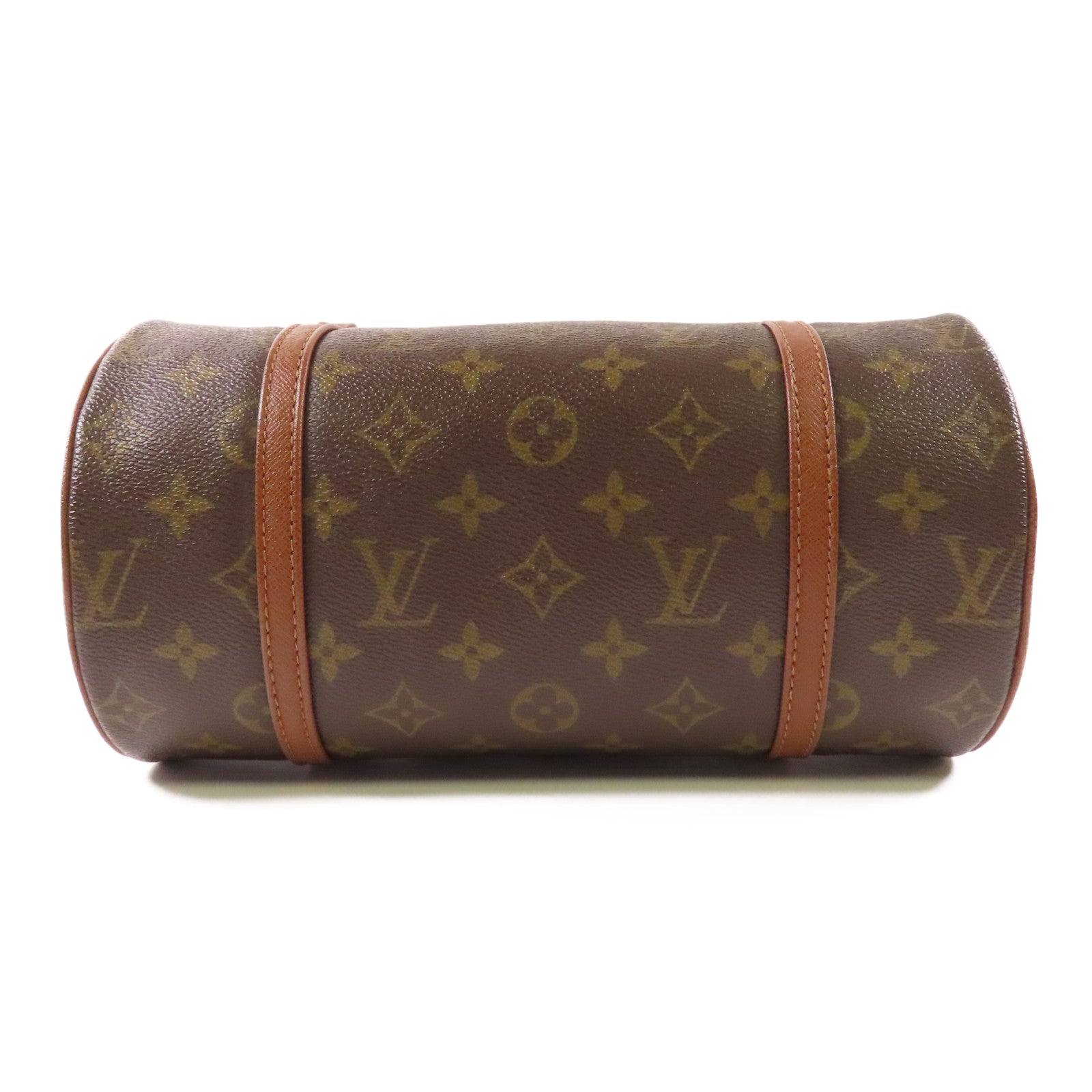 LOUIS VUITTON Monogram Papillon金扣手挽袋棕色