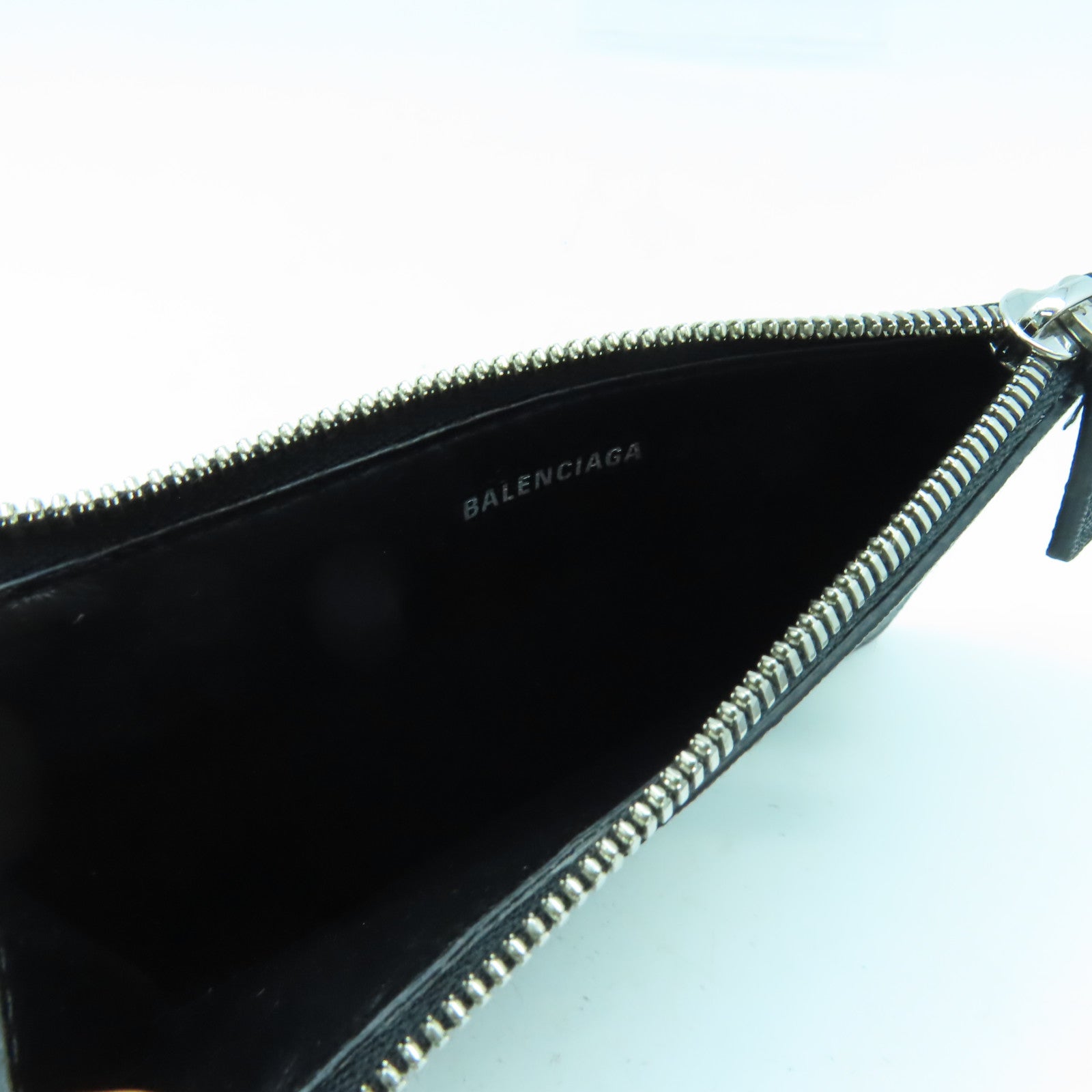 BALENCIAGA 【激減優惠】塗層帆布Card Case銀扣卡片套黑色