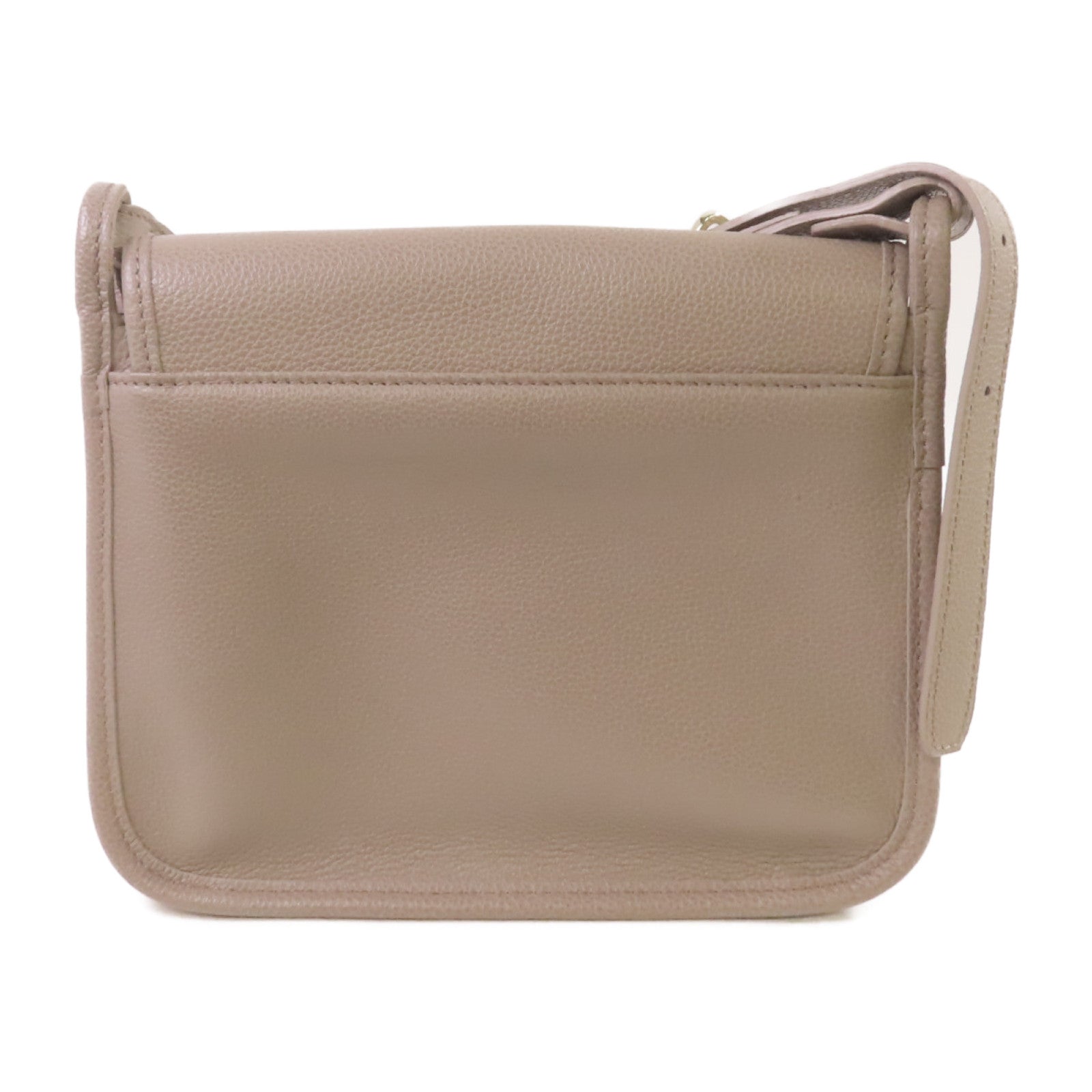 Longchamp 牛皮皮革Shoulder Bag金扣肩背袋灰色