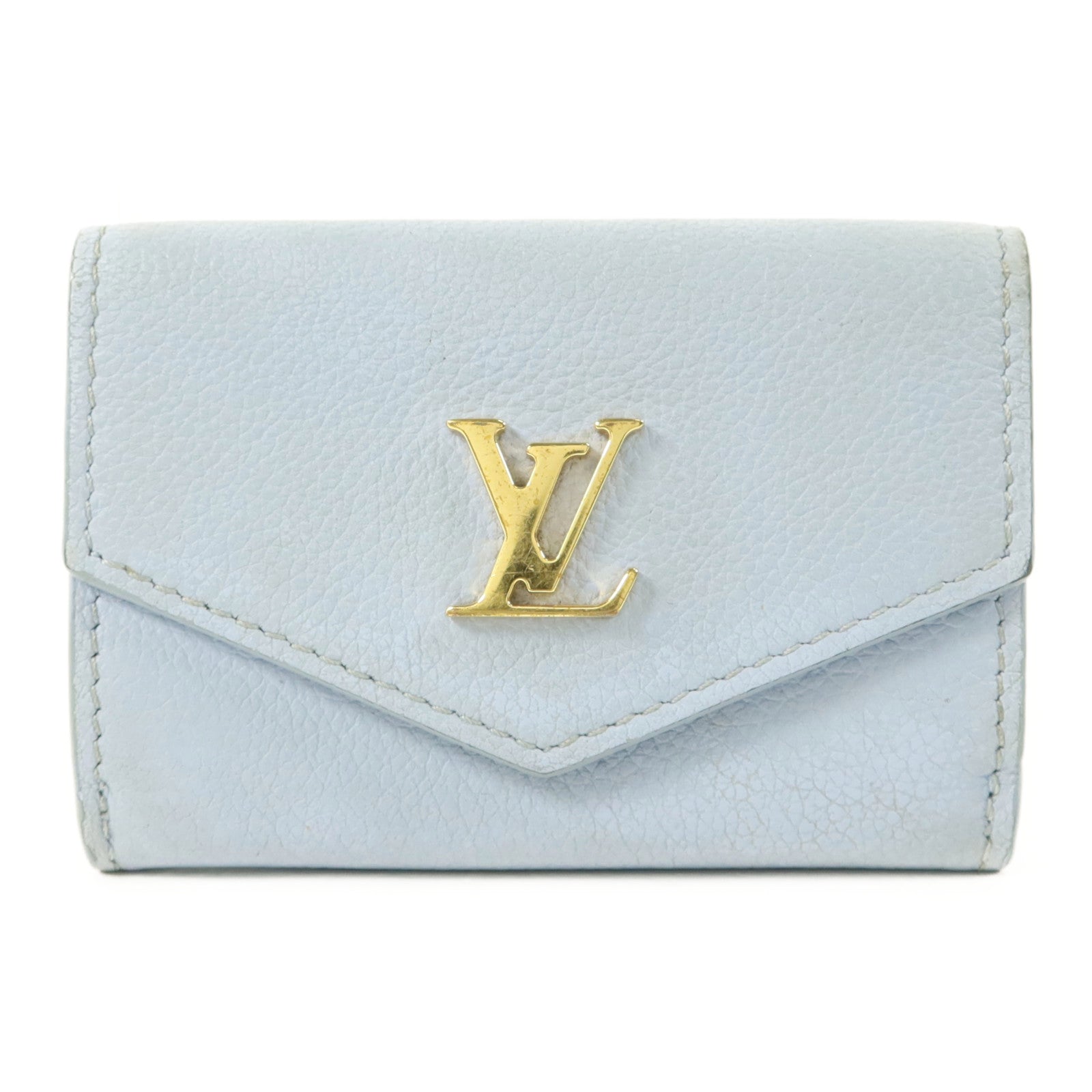 LOUIS VUITTON 牛皮皮革Lock Mini Fold Wallet金扣錢包