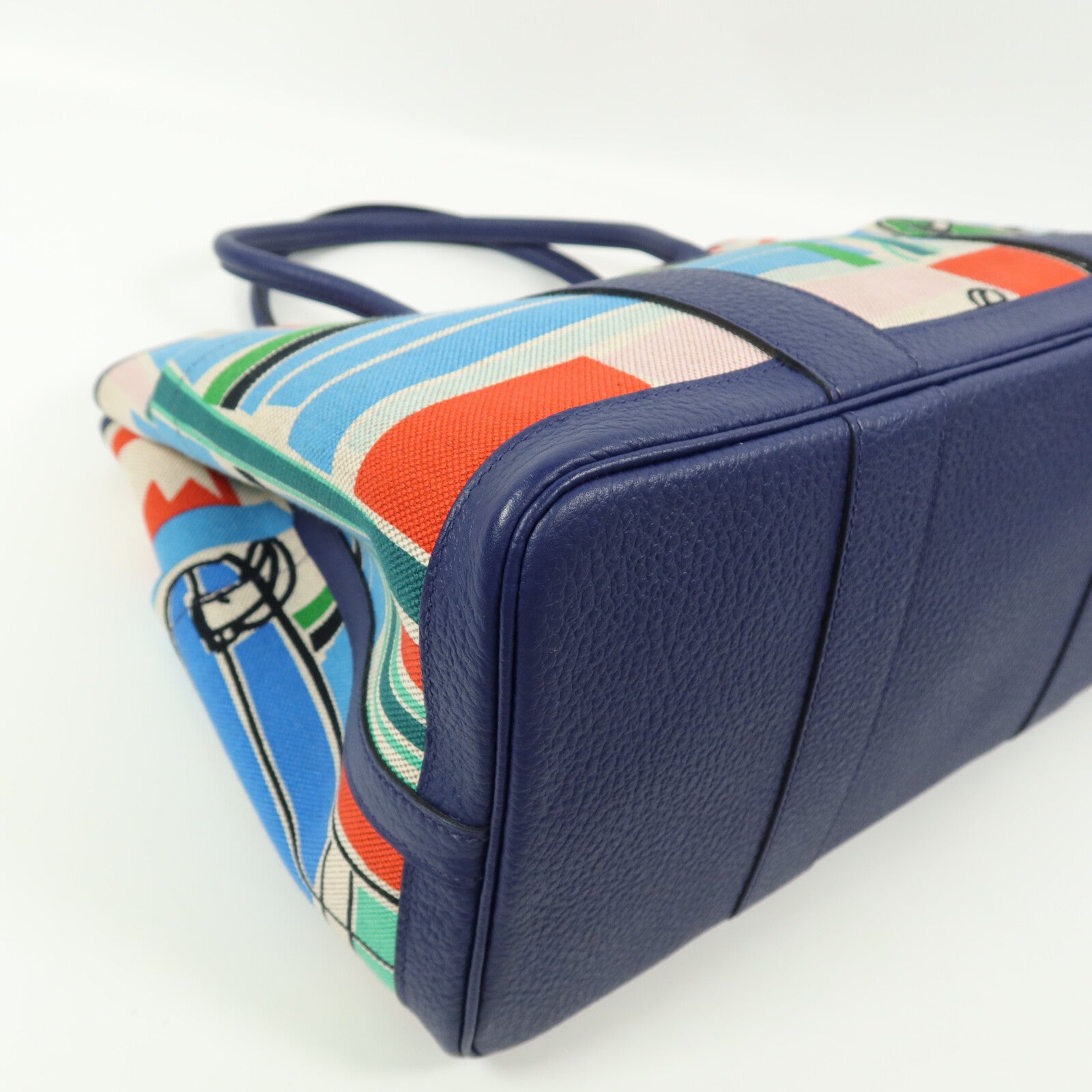HERMES Canvas/Negonda皮革Garden Party PM Pocket手挽肩背兩用袋Multi Color