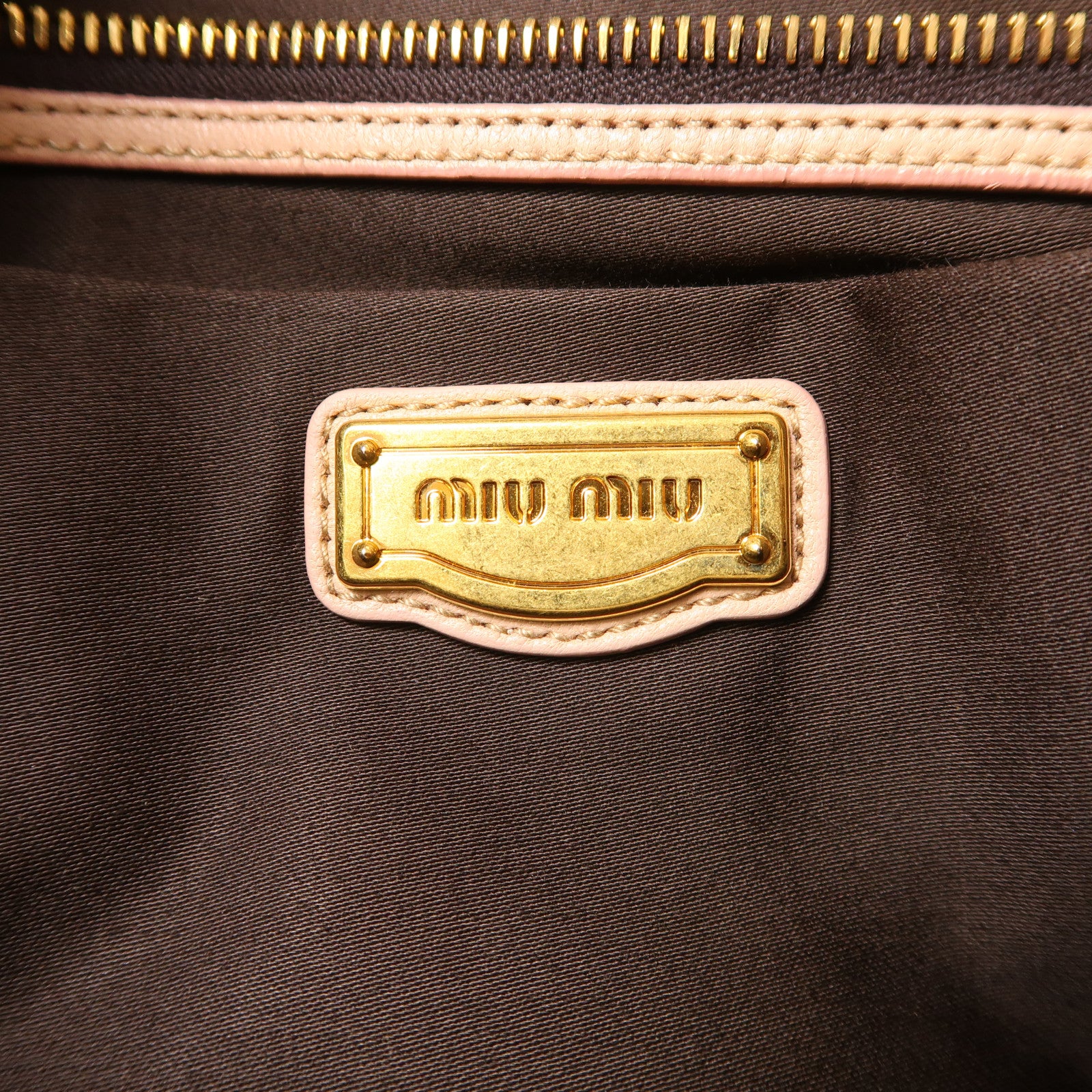 Miu Miu GHW Coffer 2 Way Shoulder Bag Lambskin Leather Pink