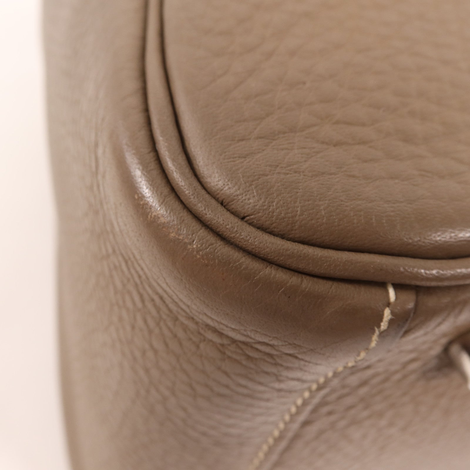 HERMES Clemence皮革Lindy 30銀扣手挽肩背兩用袋Etoupe