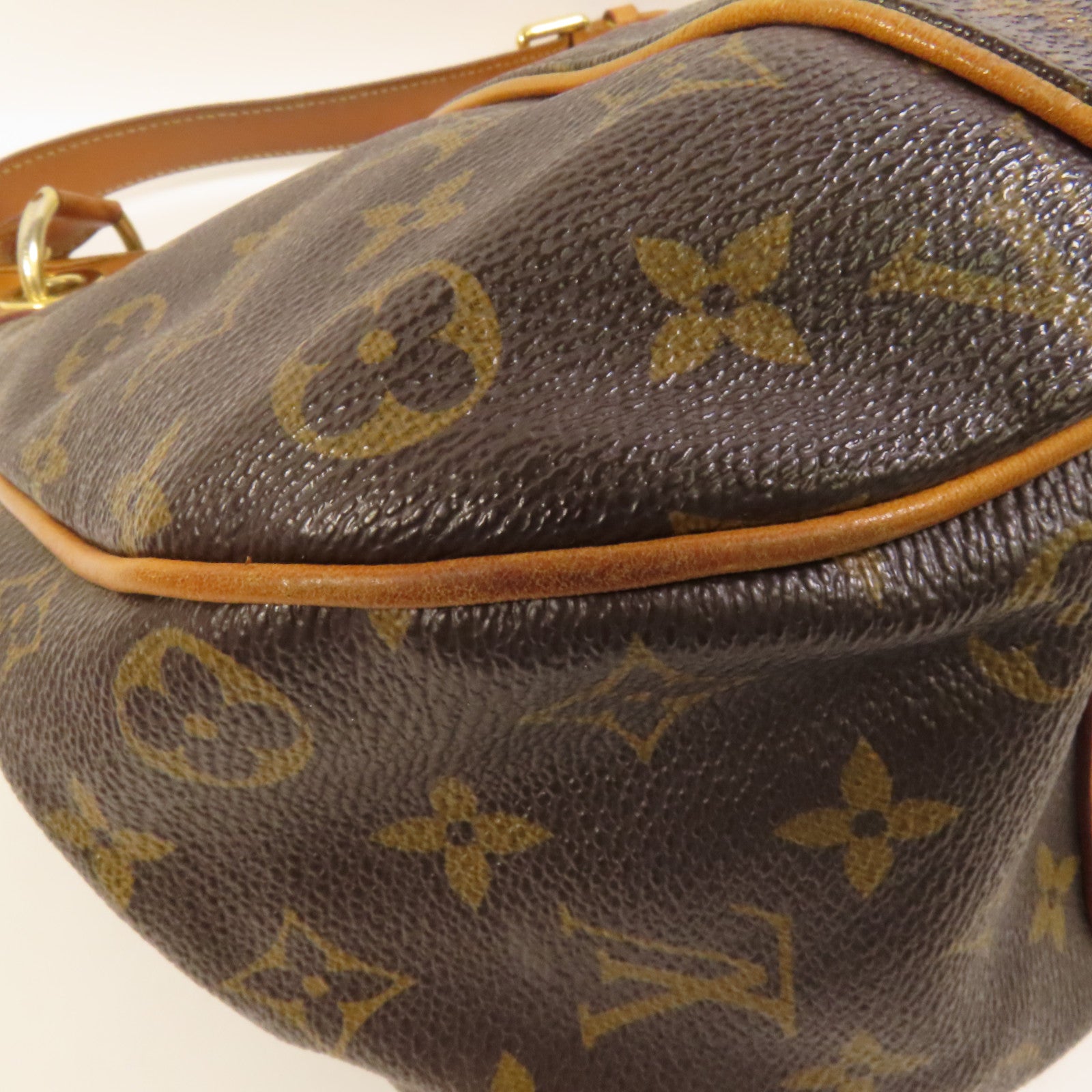 LOUIS VUITTON Monogram Galliera PM金扣肩背袋棕色