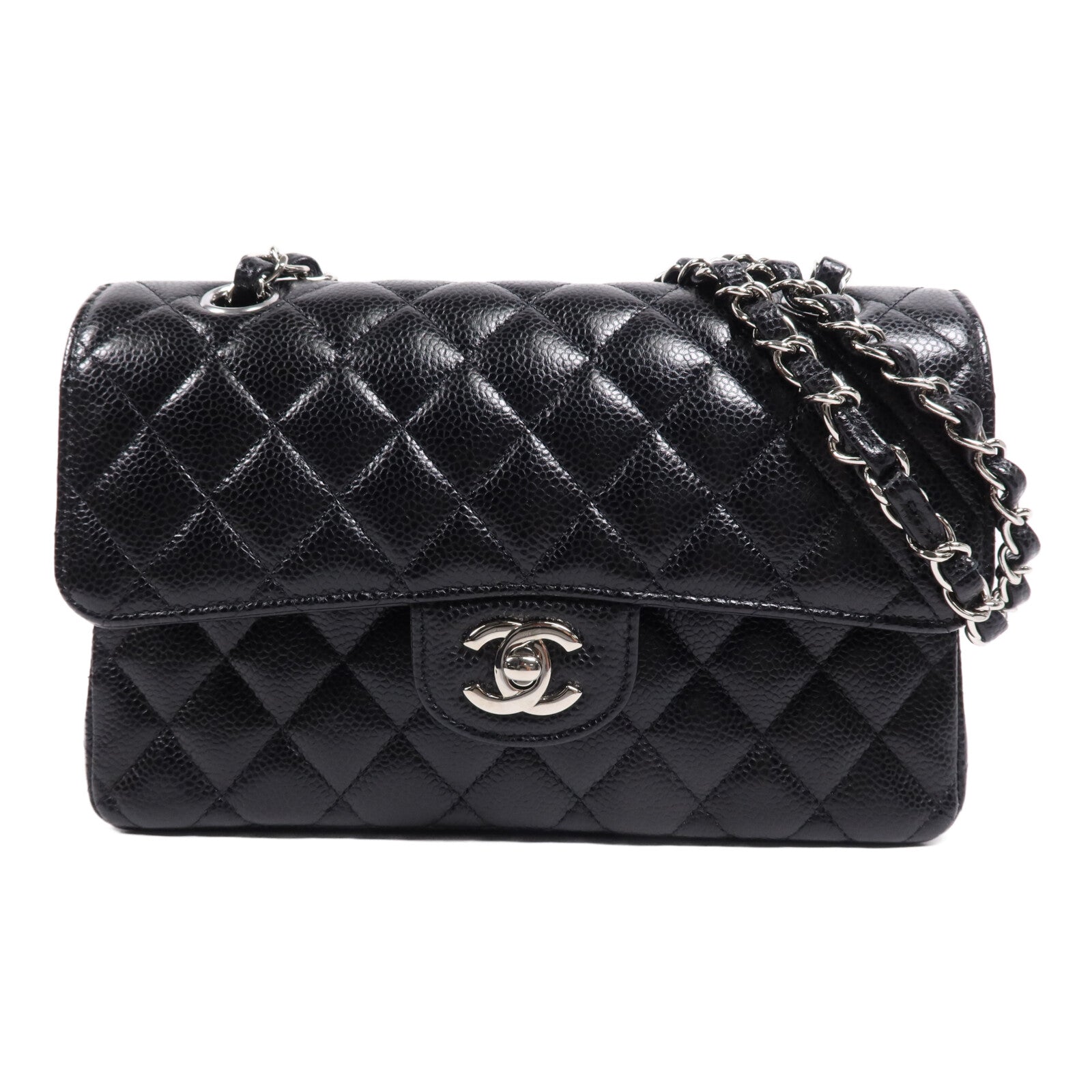 CHANEL 牛皮皮革Classic 23銀扣鏈帶肩背袋