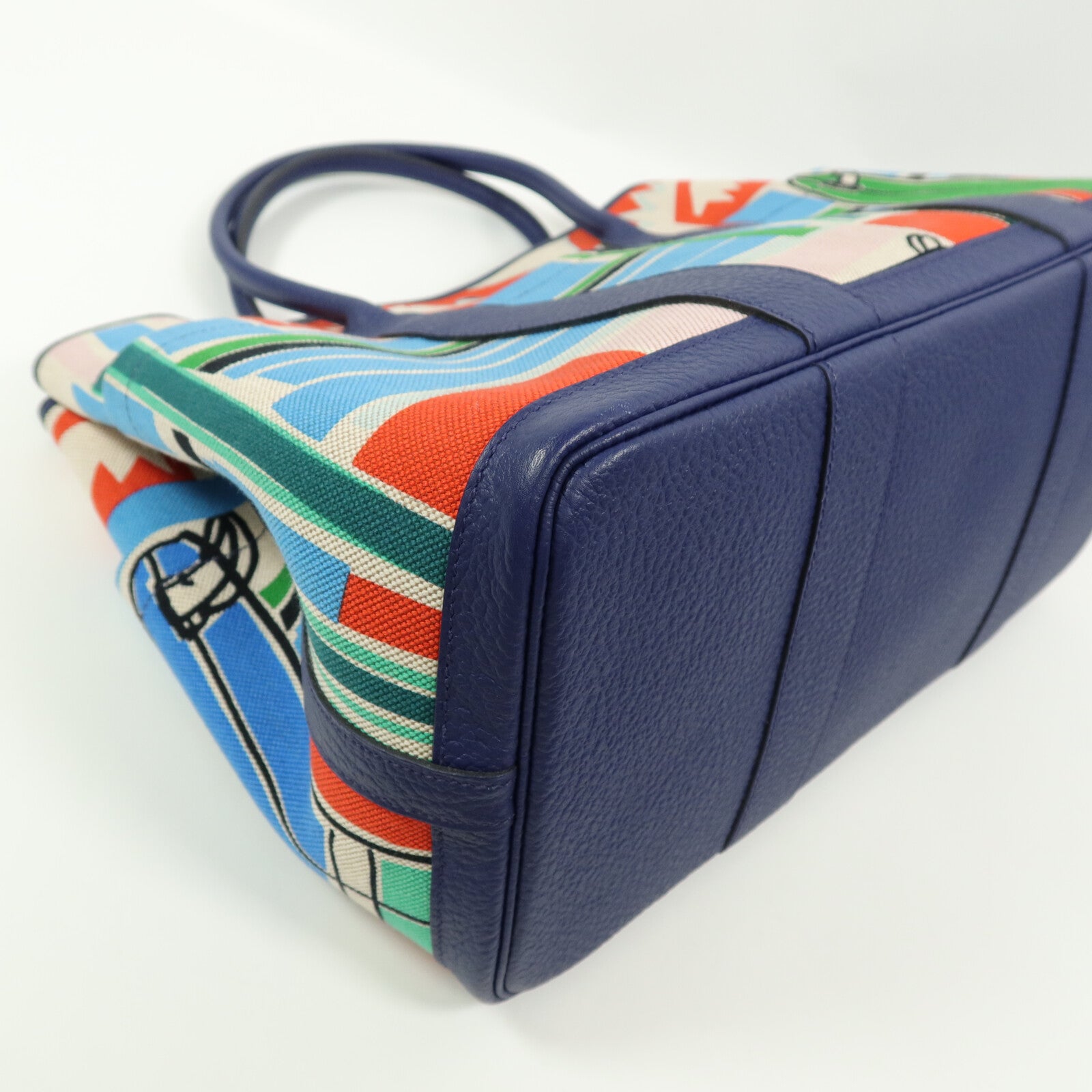 HERMES Canvas/Negonda皮革Garden Party PM Pocket手挽肩背兩用袋Multi Color