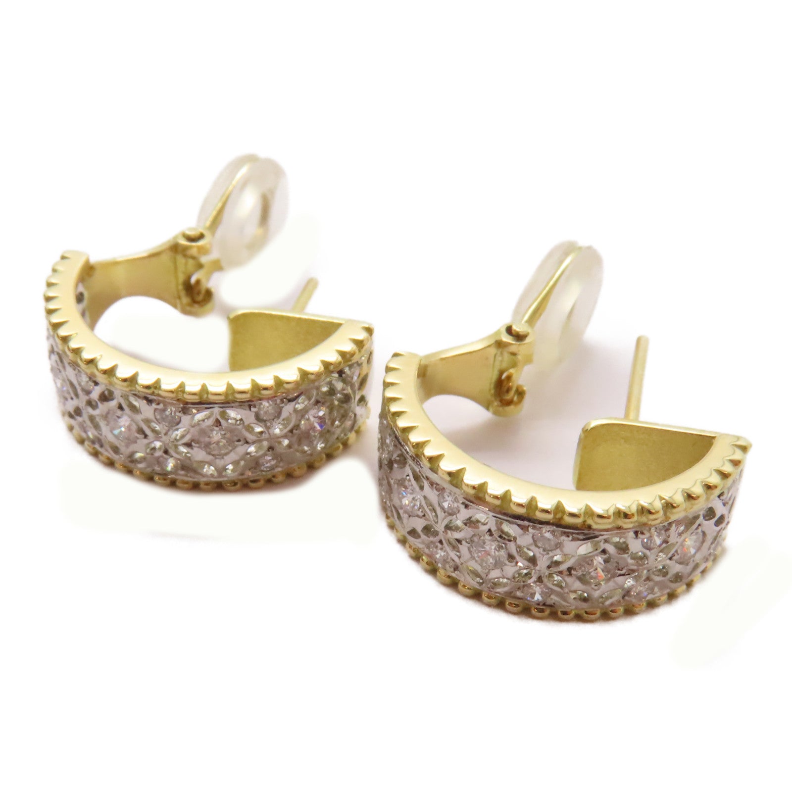 JEWELRY PT900鉑金/18K黃金Diamond Earrings 0.68ct鑽石耳環
