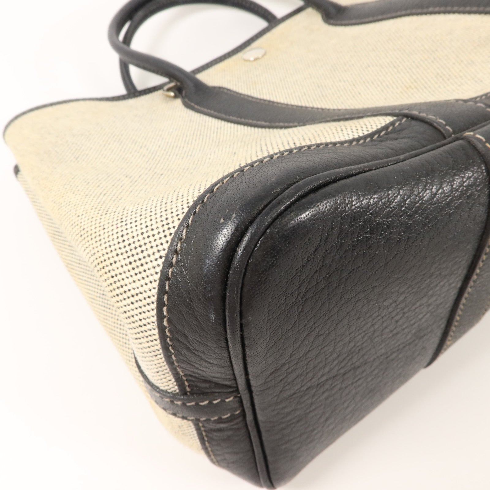 HERMES 帆布/牛皮皮革Garden Party TPM With Strap手挽袋Noir