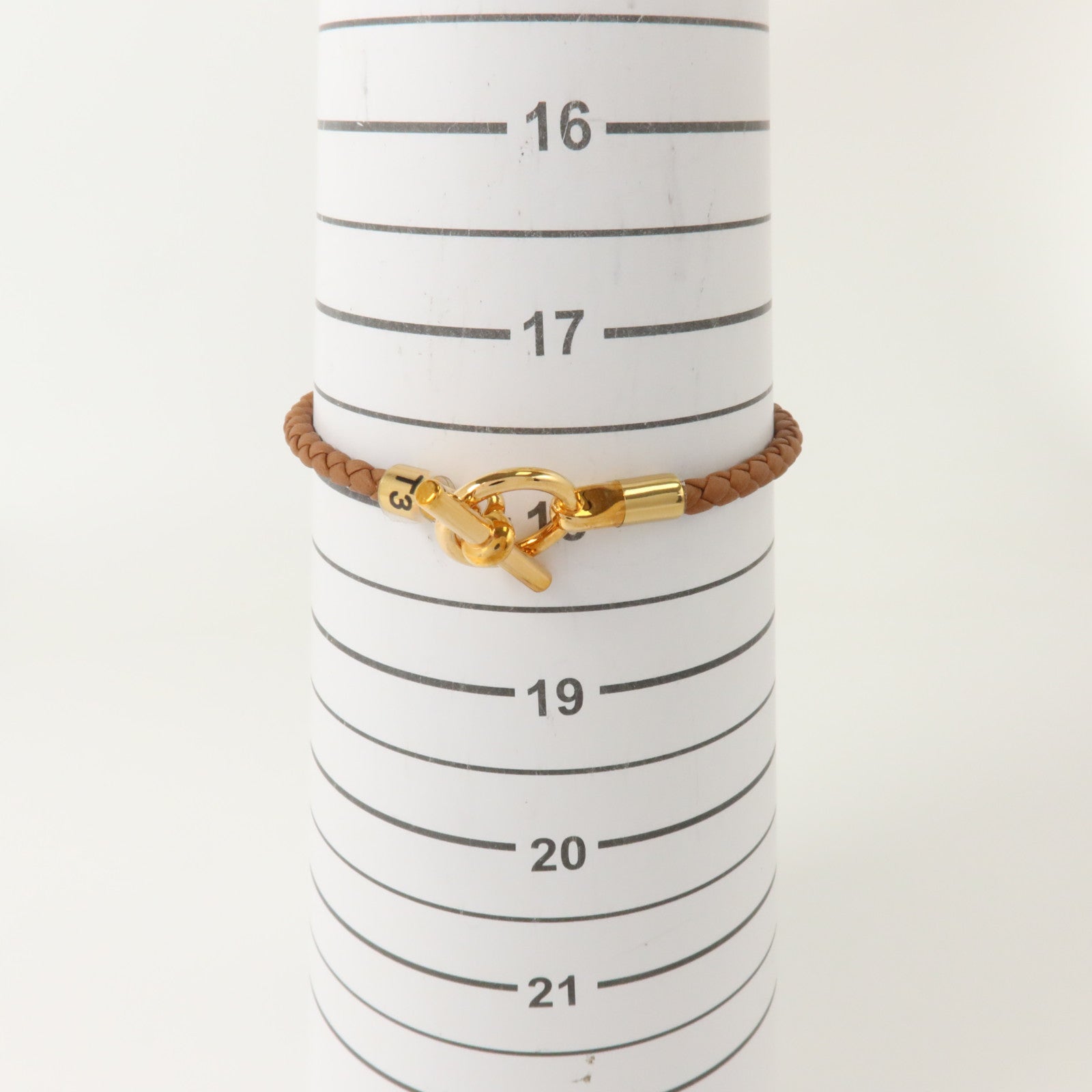 HERMES Swift皮革/金屬Glenan Bracelet金扣手鏈Gold