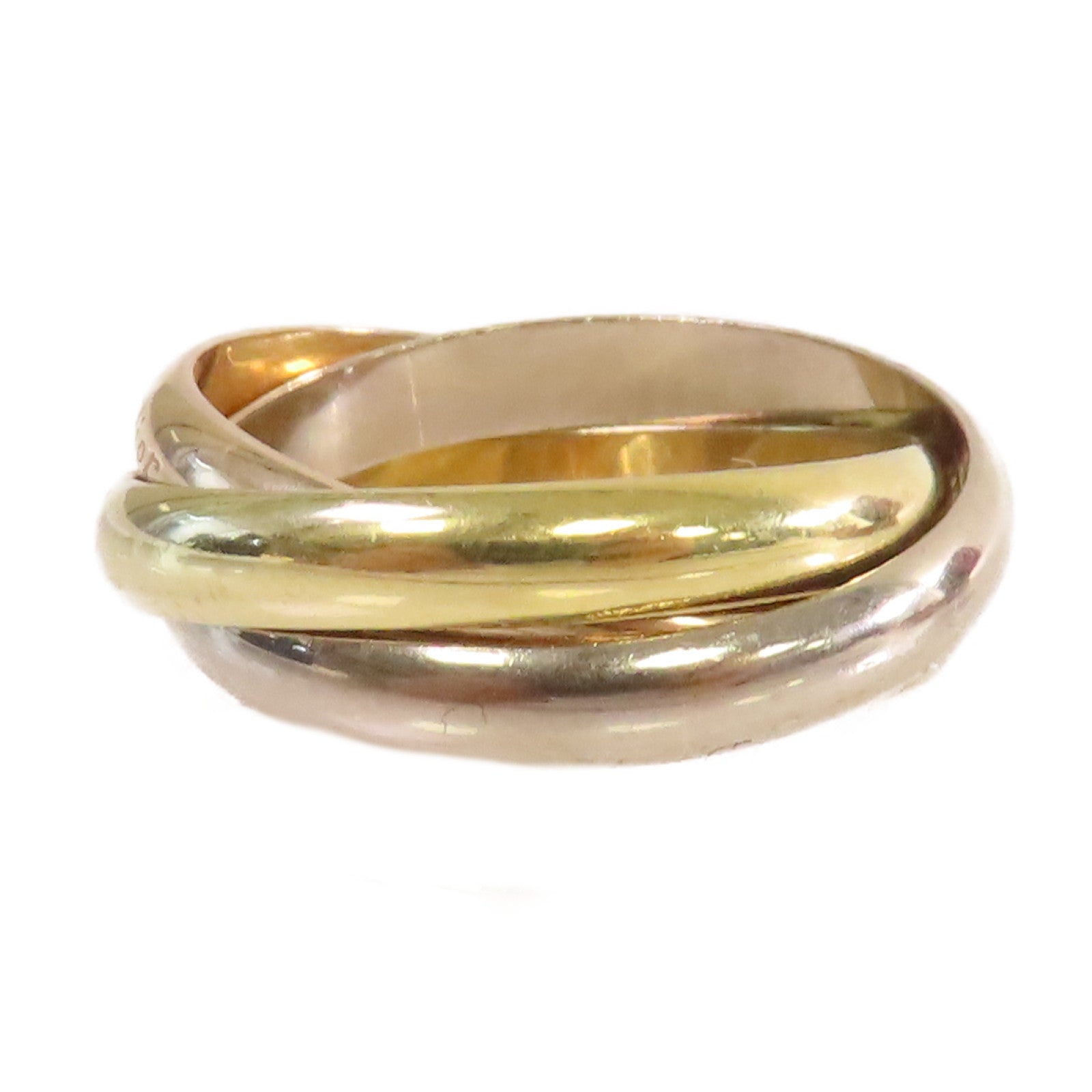 CARTIER 18K黃金/白金/玫瑰金Trinity Ring戒指#60/US#7.75