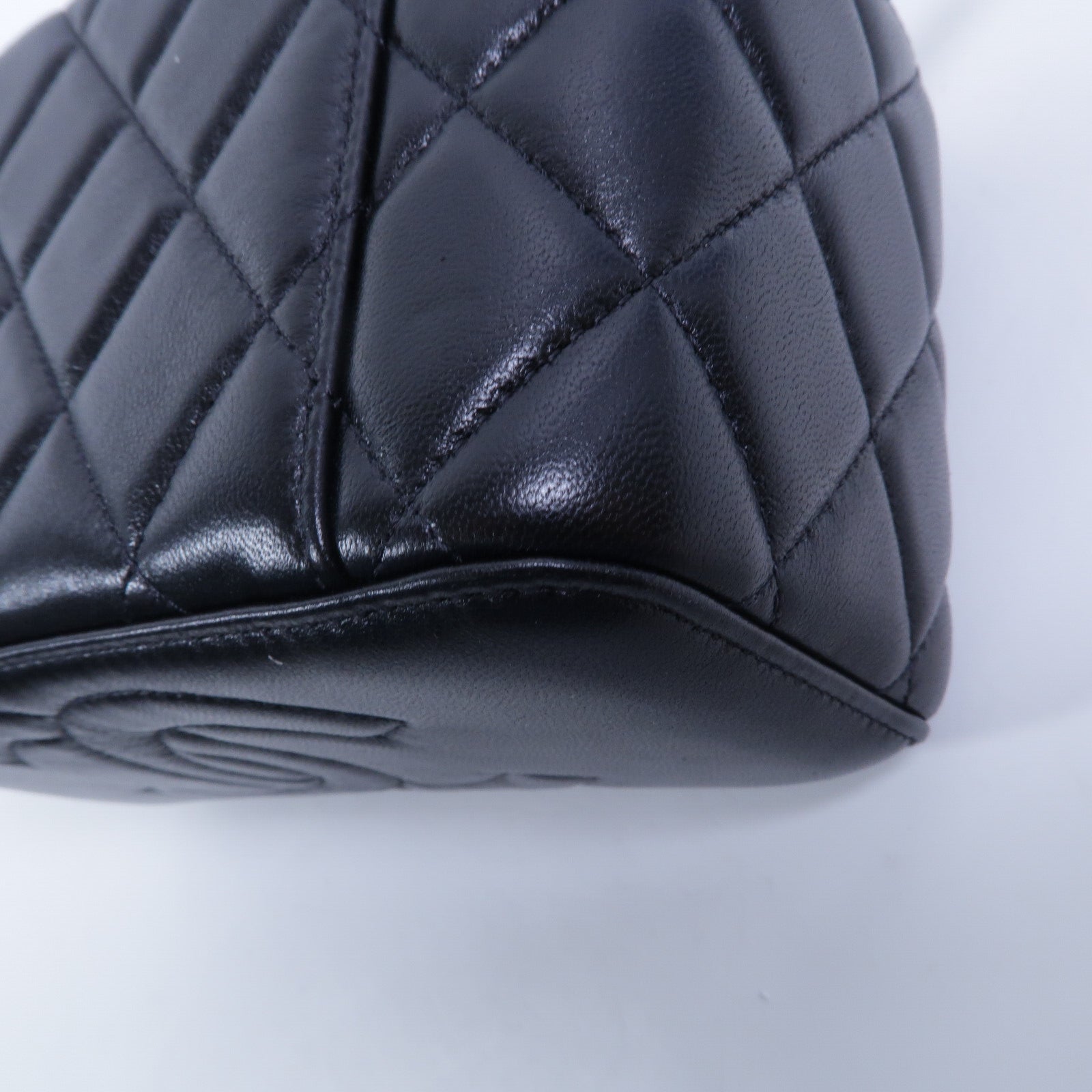 CHANEL 羊皮皮革Vanity Case With Gold Ball鏈帶手挽肩背兩用袋