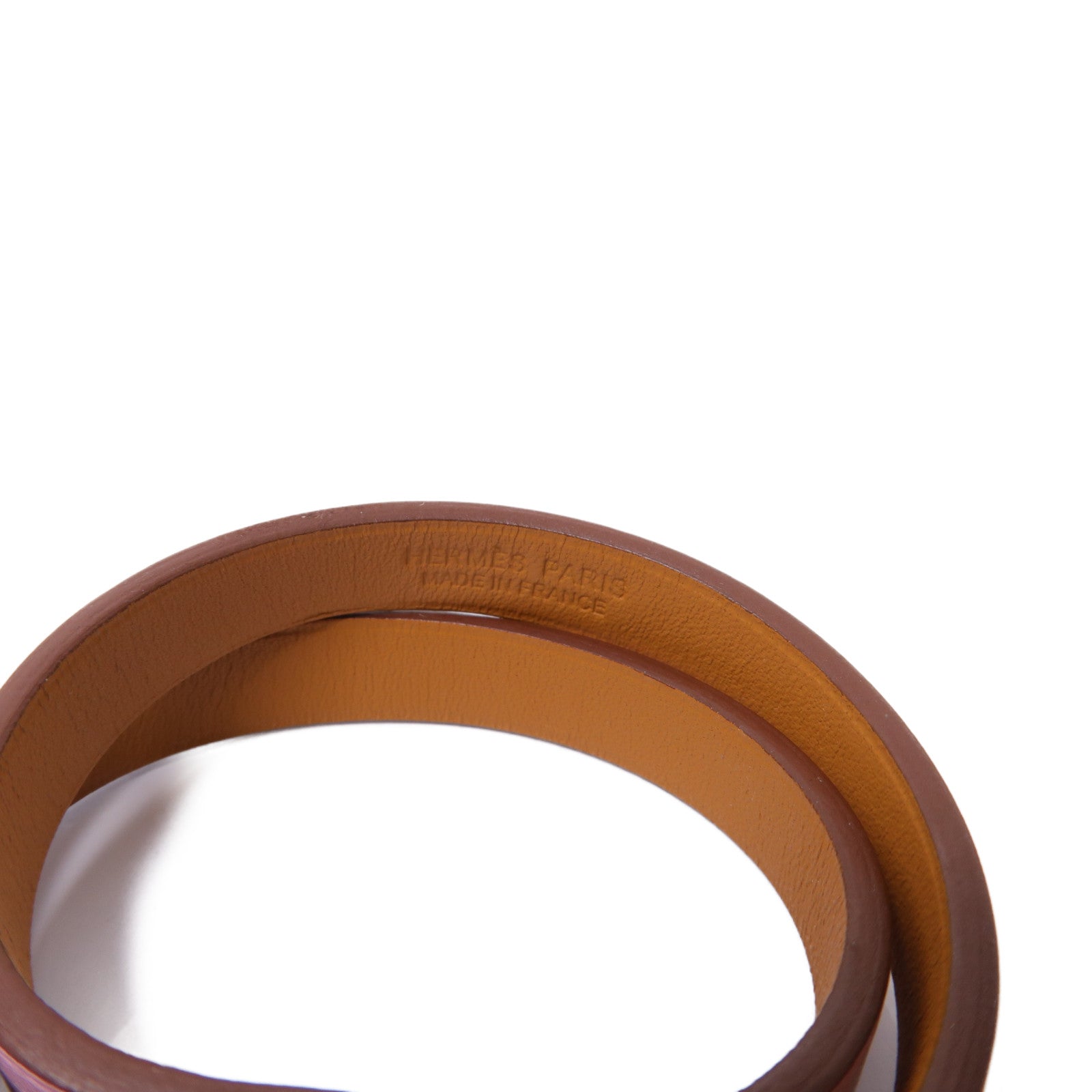 HERMES Swift皮革Mini Kelly Double Tour Bracelet金扣手鐲Rose Sakura/粉紅色