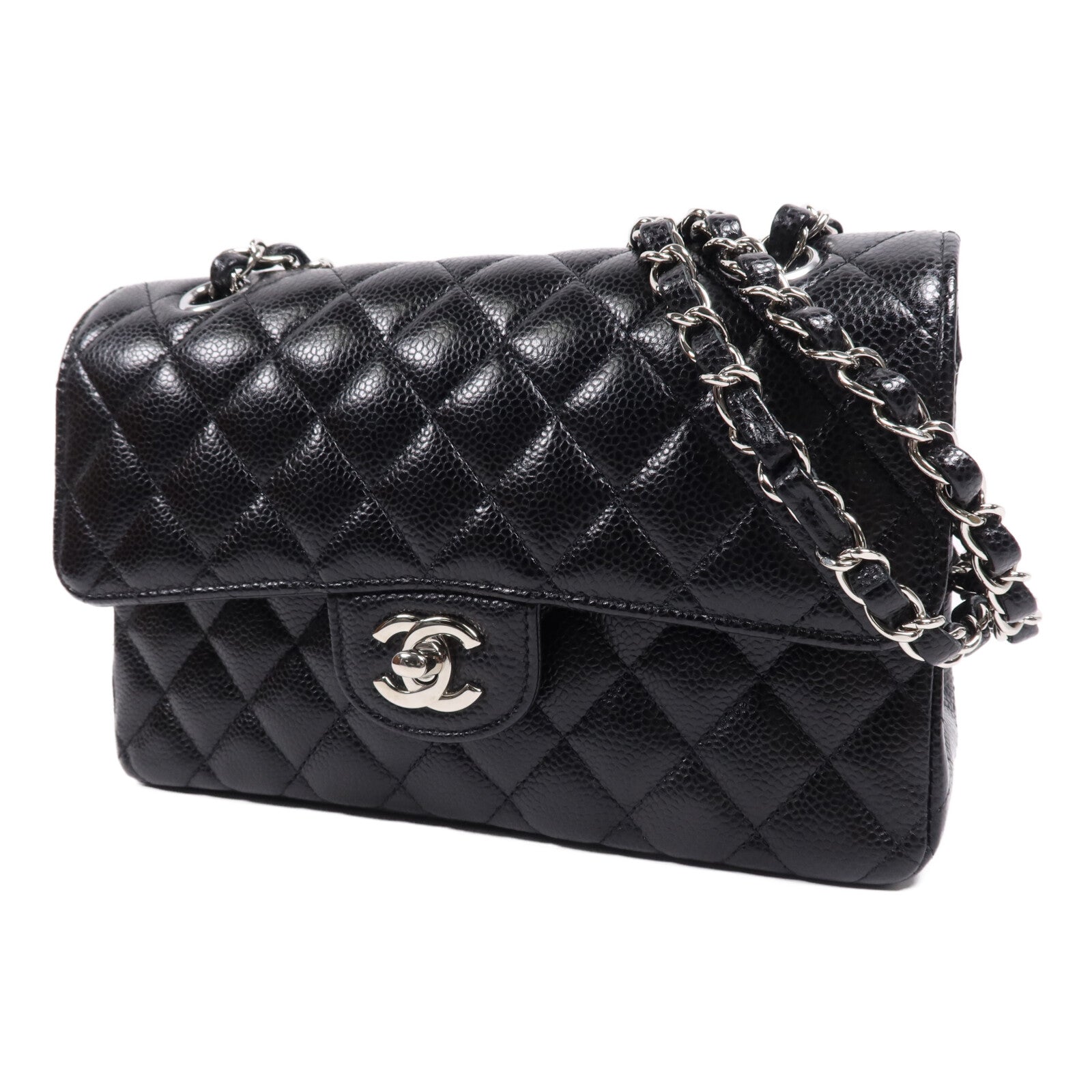 CHANEL 牛皮皮革Classic 23銀扣鏈帶肩背袋