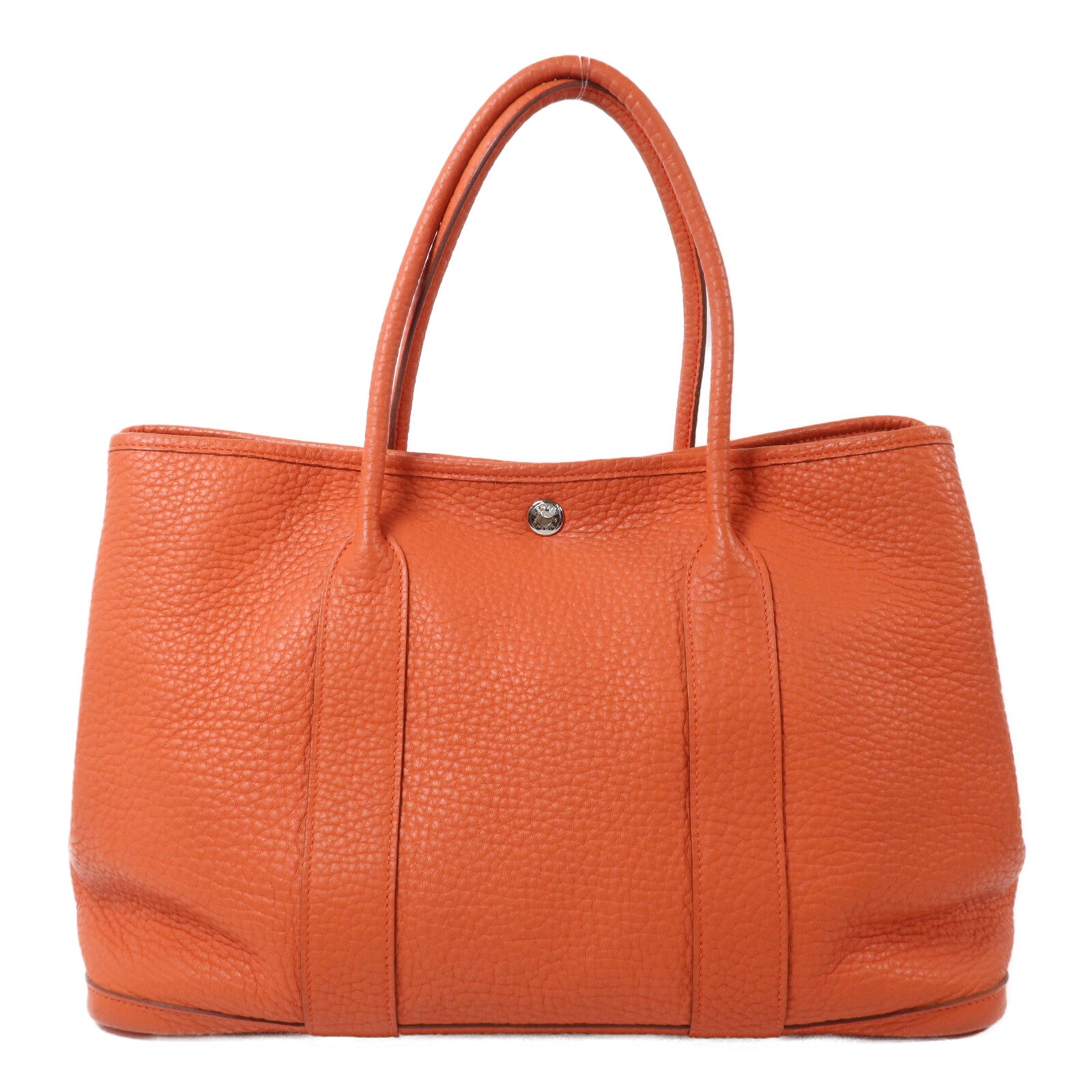 HERMES Clemence皮革Garden Party PM手挽袋Feu