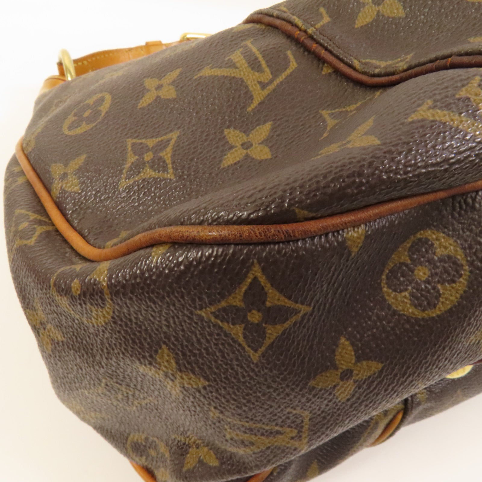 LOUIS VUITTON Monogram Galliera PM金扣肩背袋棕色