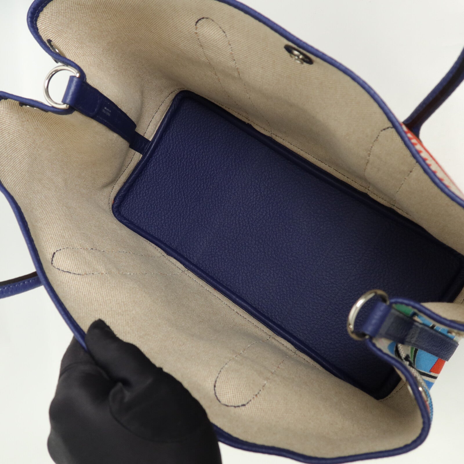 HERMES Canvas/Negonda皮革Garden Party PM Pocket手挽肩背兩用袋Multi Color