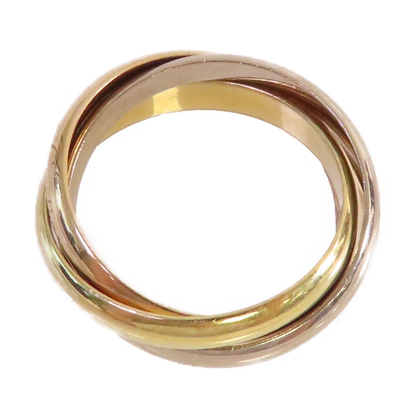 CARTIER 18K黃金/白金/玫瑰金Trinity Ring戒指#60/US#7.75