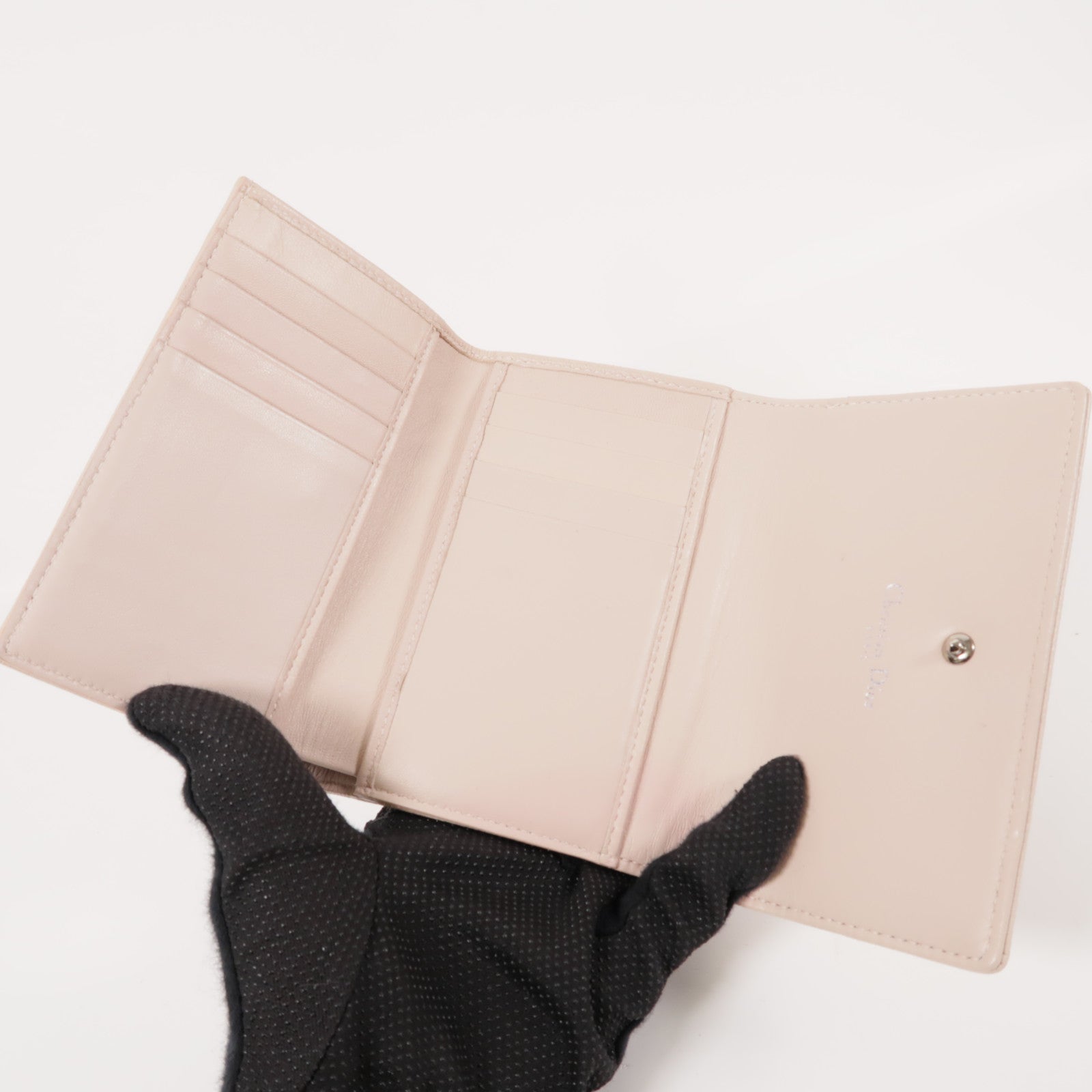 Dior 牛皮皮革Diorama Wallet銀扣錢包