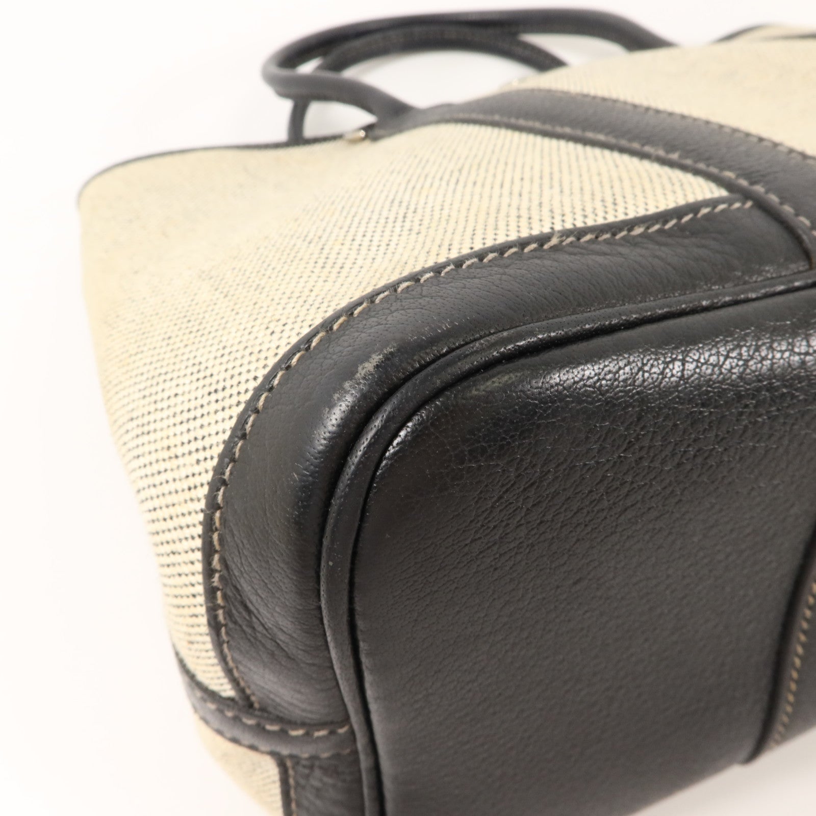 HERMES 帆布/牛皮皮革Garden Party TPM With Strap手挽袋Noir