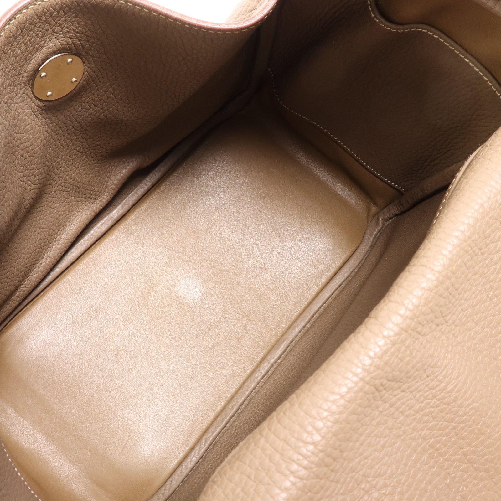 HERMES Clemence皮革Lindy 30銀扣手挽肩背兩用袋Etoupe