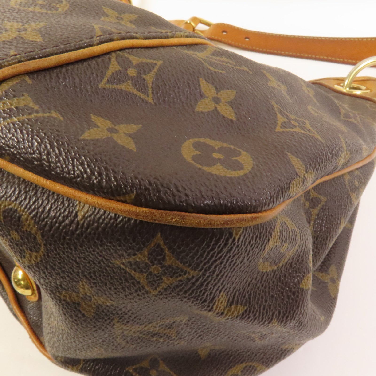 LOUIS VUITTON Monogram Galliera PM金扣肩背袋棕色
