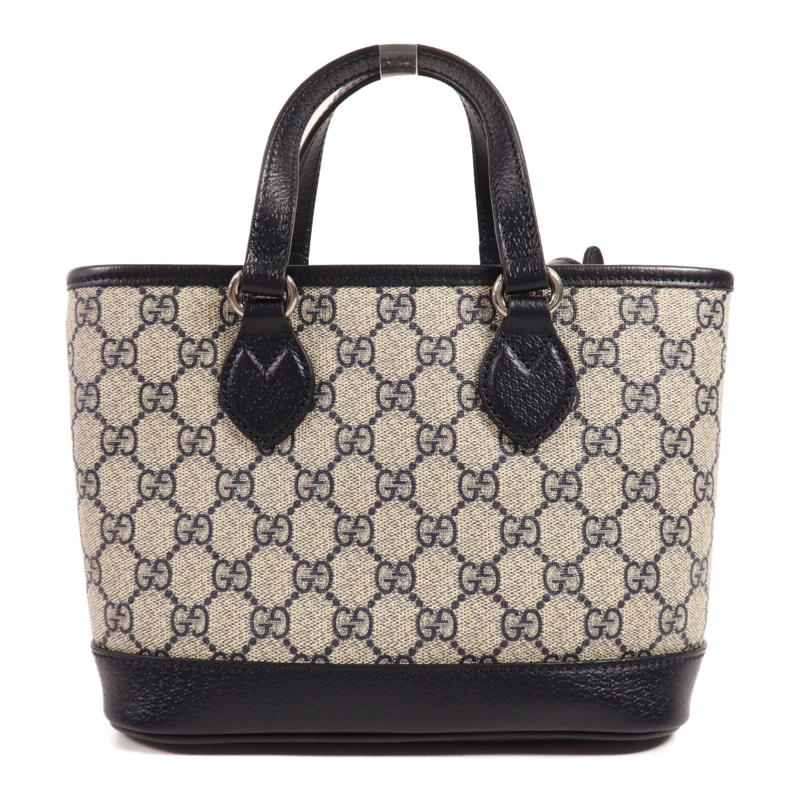 GUCCI 塗層帆布Shoulder Bag銀扣手挽肩背兩用袋