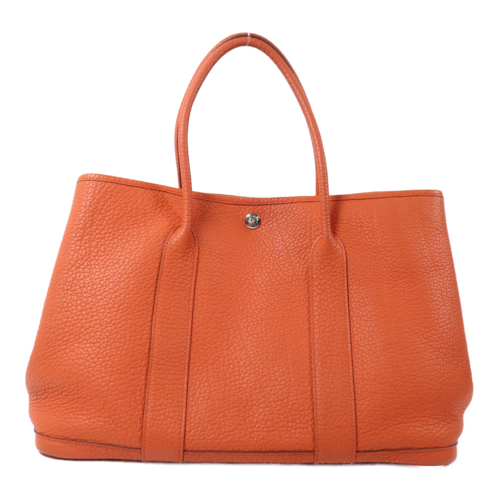 HERMES Clemence皮革Garden Party PM手挽袋Feu