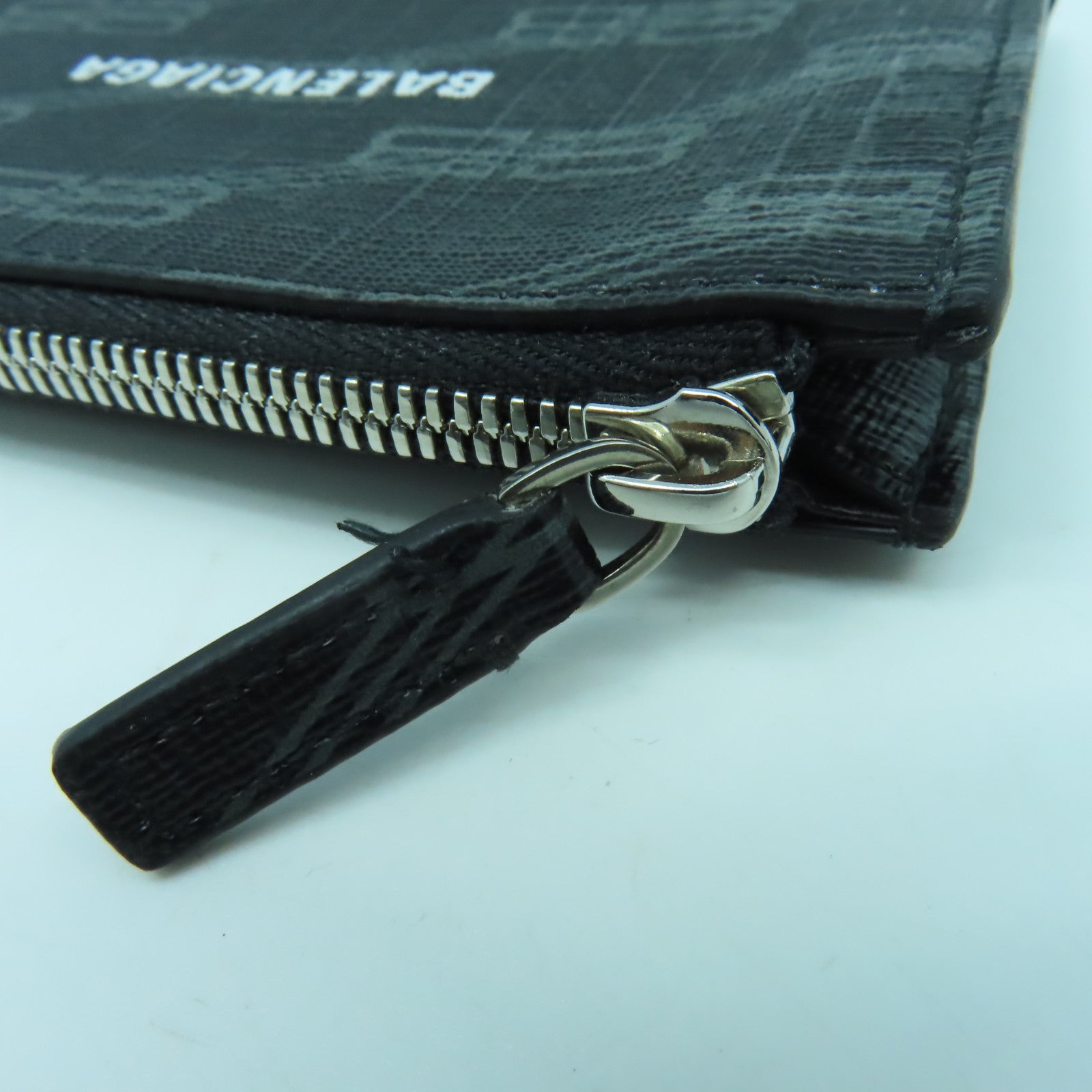 BALENCIAGA 【激減優惠】塗層帆布Card Case銀扣卡片套黑色